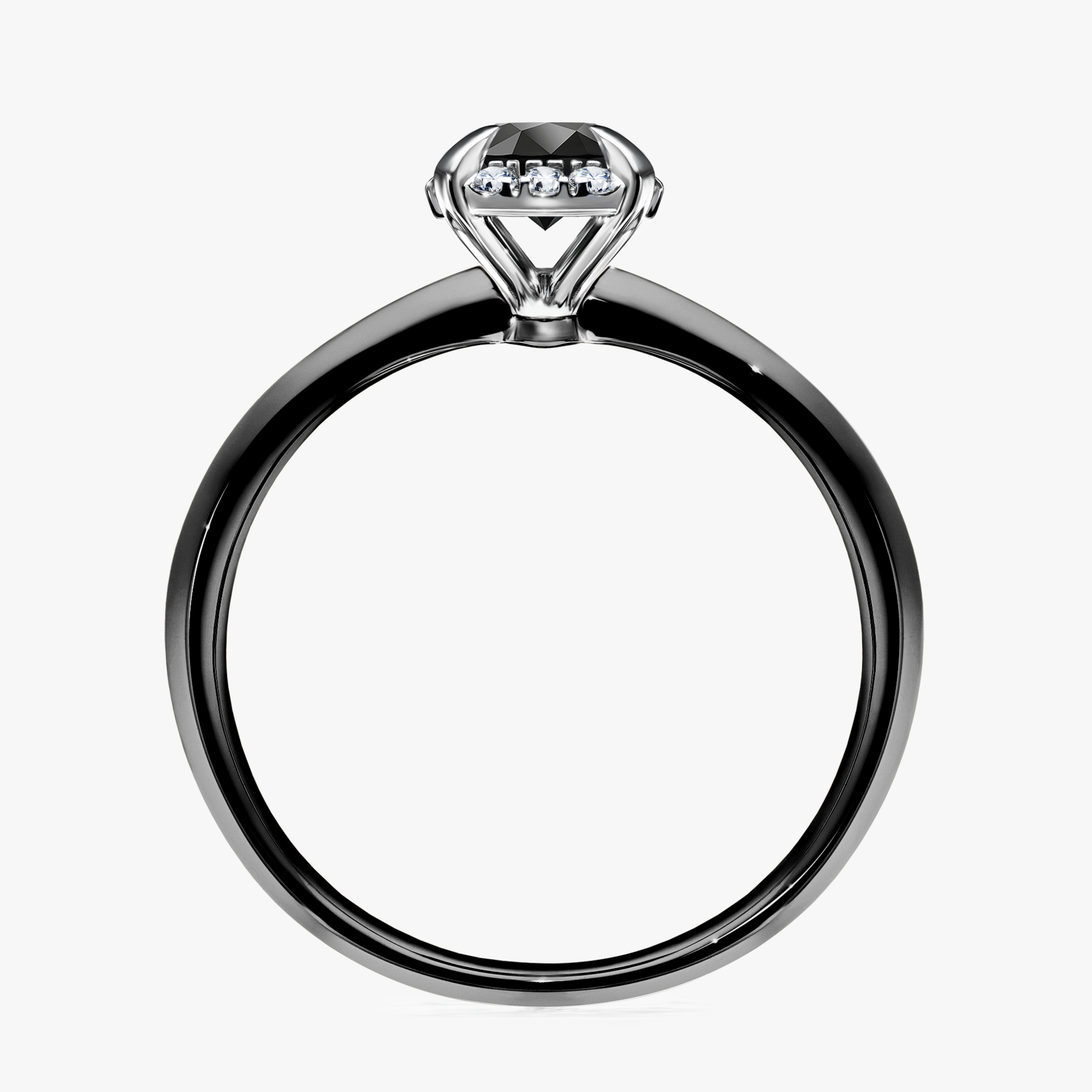 Pierścionek zaręczynowy My Beauty z czarnego złota z czarnym diamentem 0,62ct