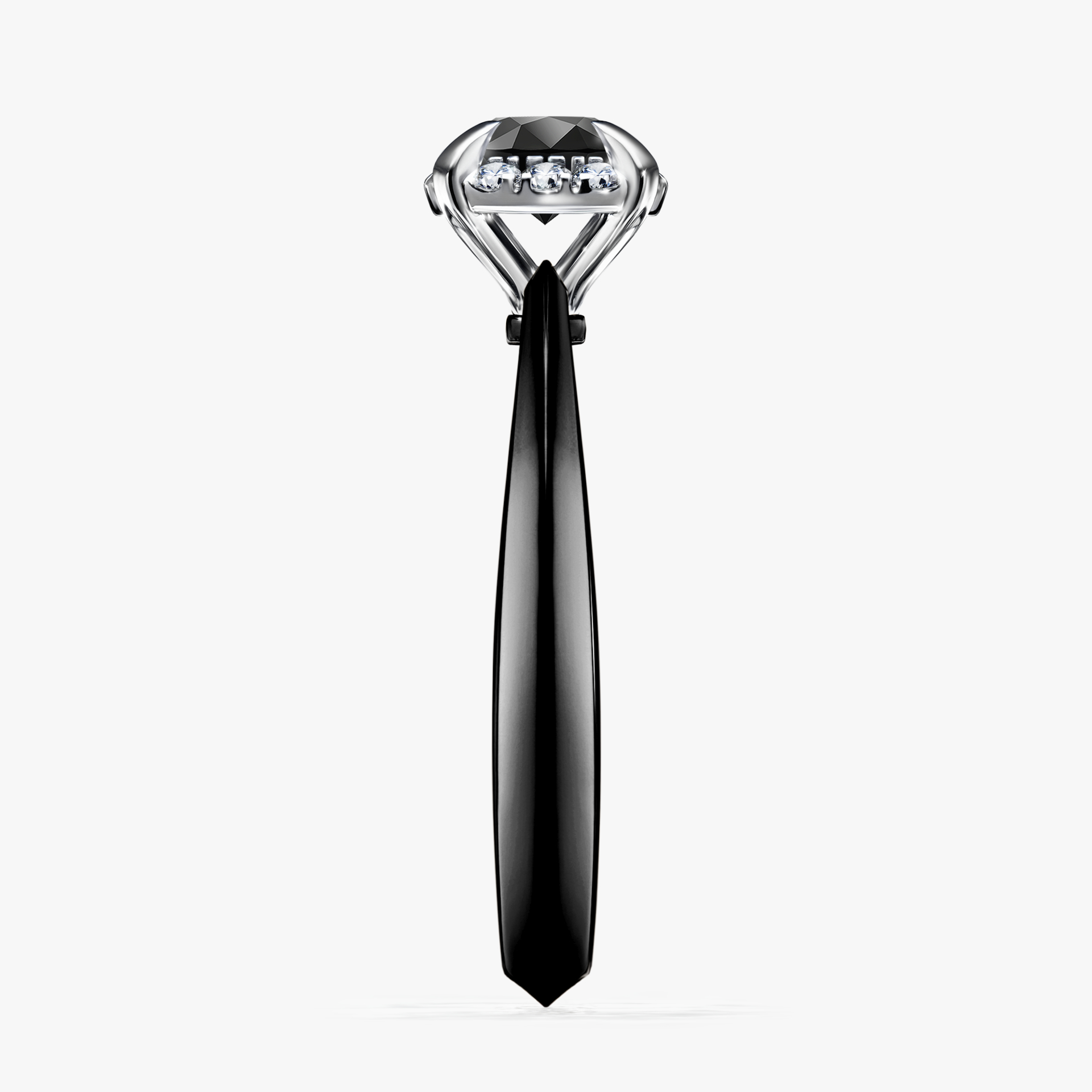 Pierścionek zaręczynowy My Beauty z czarnego złota z czarnym diamentem 0,62ct