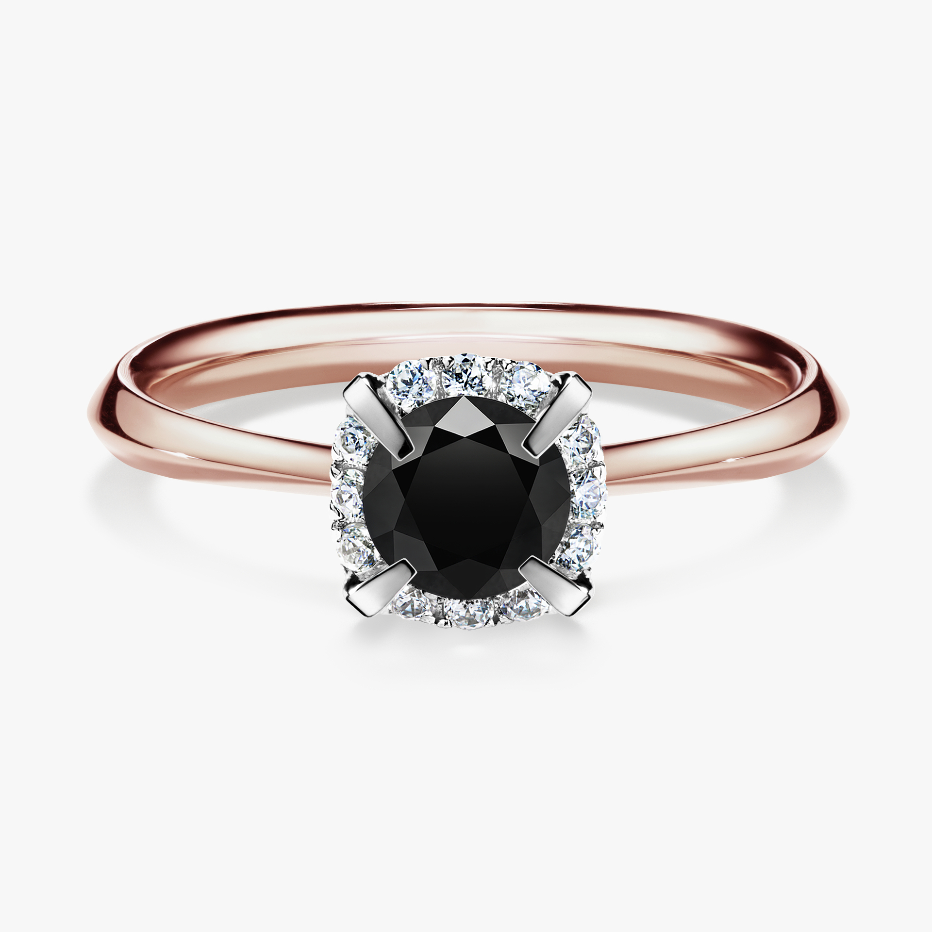 Pierścionek zaręczynowy My Beauty z różowego złota z czarnym diamentem 0,62ct