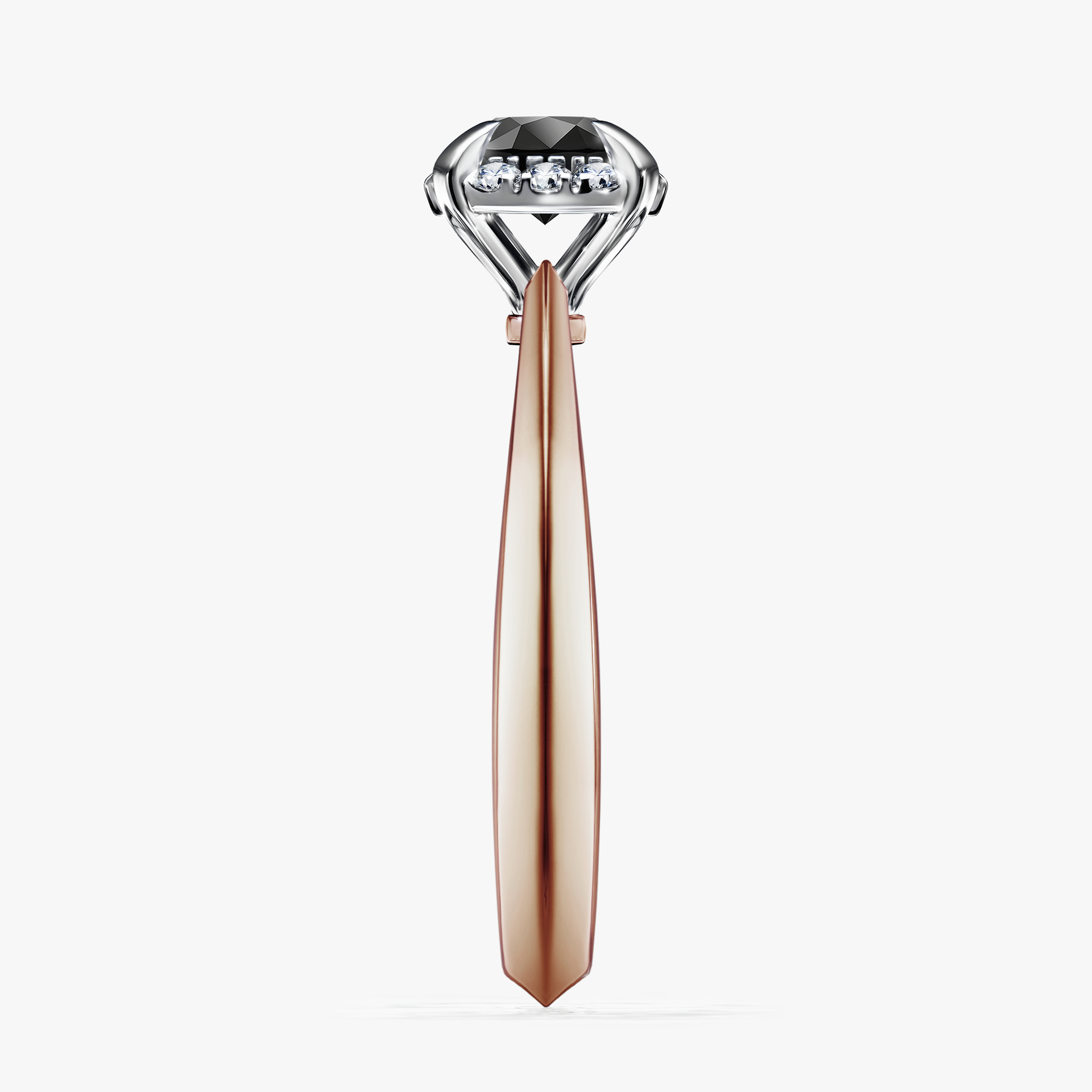 Pierścionek zaręczynowy My Beauty z różowego złota z czarnym diamentem 0,62ct