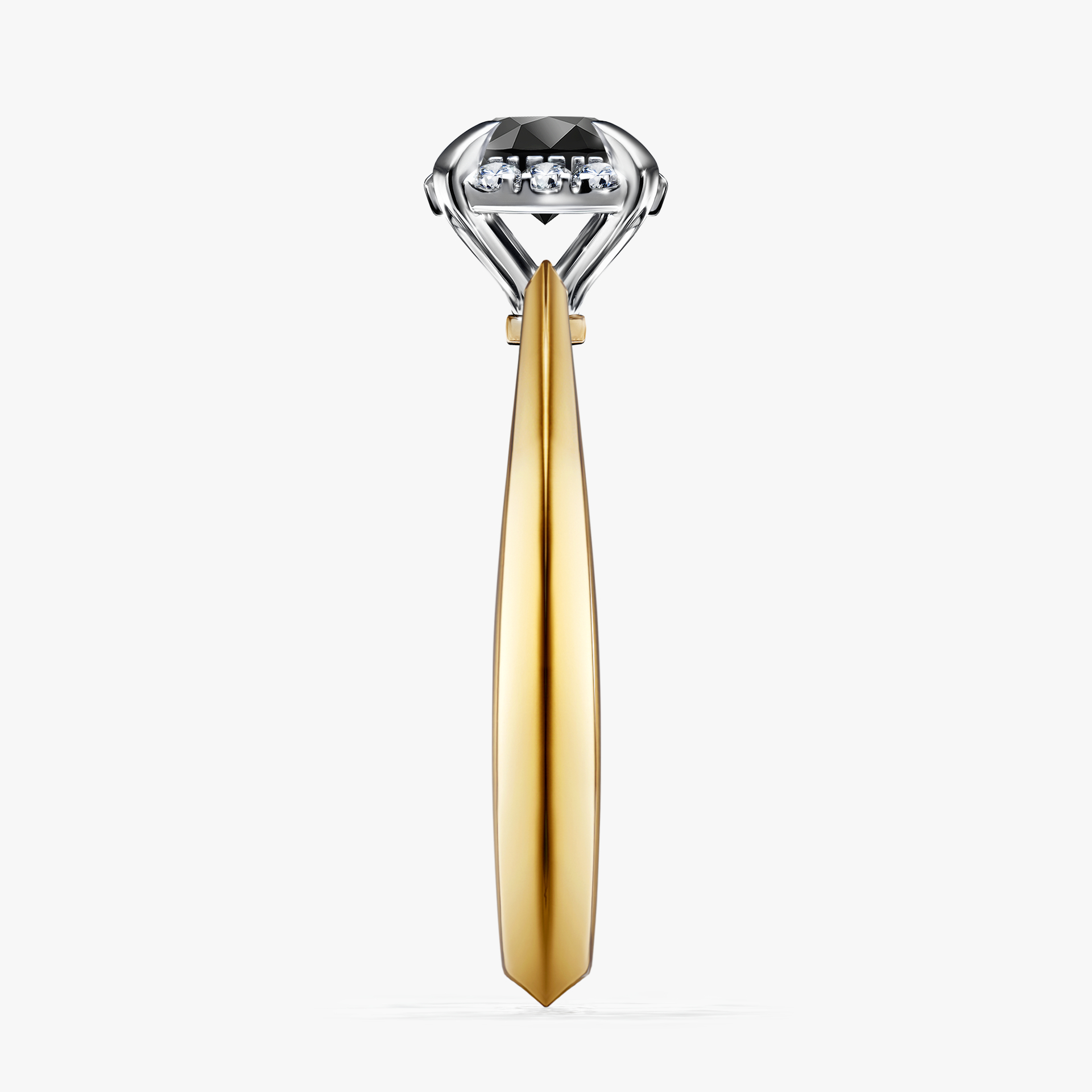 Pierścionek zaręczynowy My Beauty z żółtego złota z czarnym diamentem 0,62ct