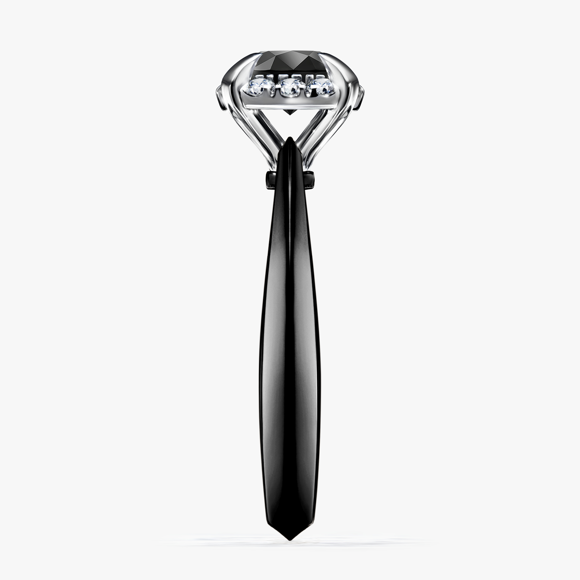 Pierścionek zaręczynowy My Beauty z czarnego złota z czarnym diamentem 0,98ct