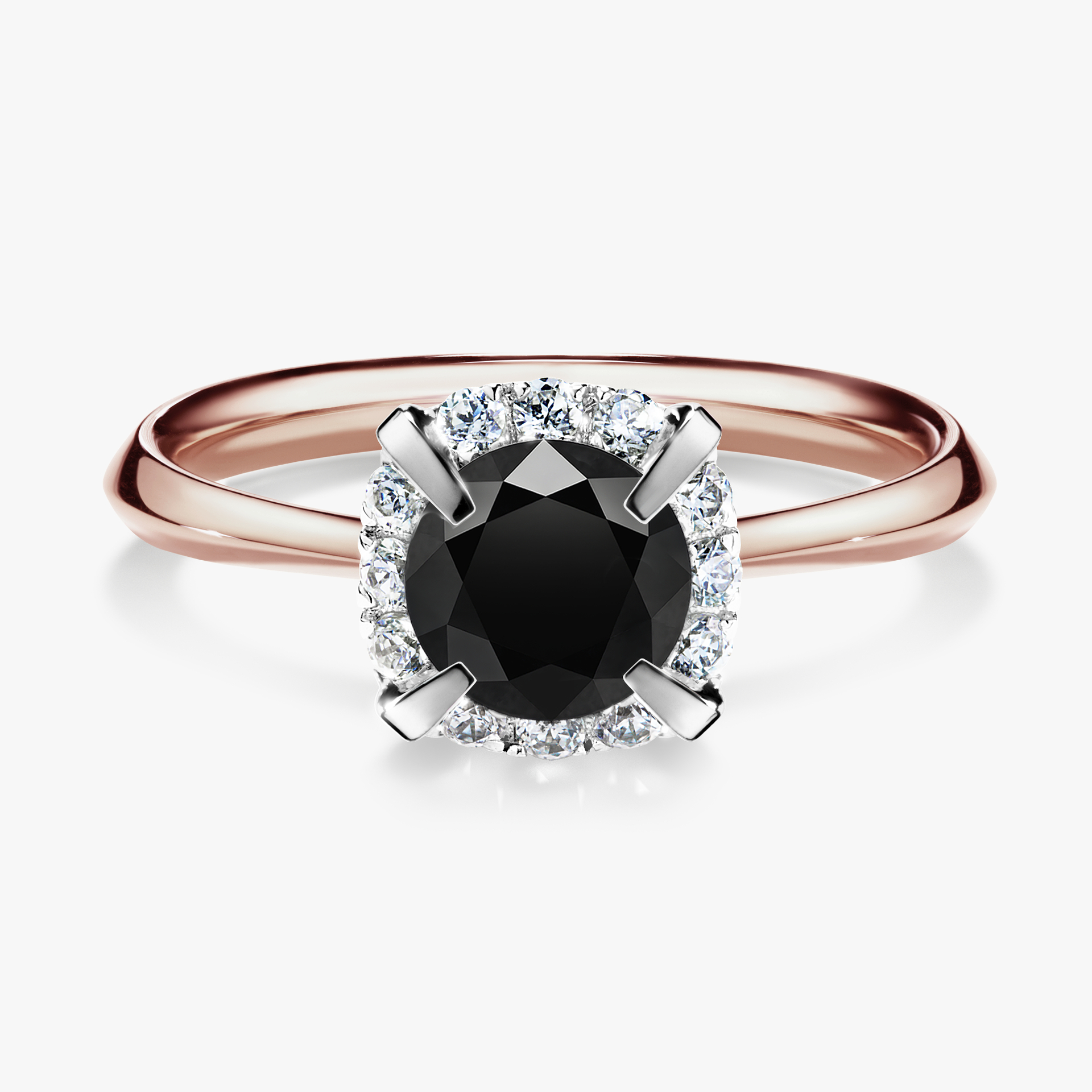 Pierścionek zaręczynowy My Beauty z różowego złota z czarnym diamentem 0,98ct