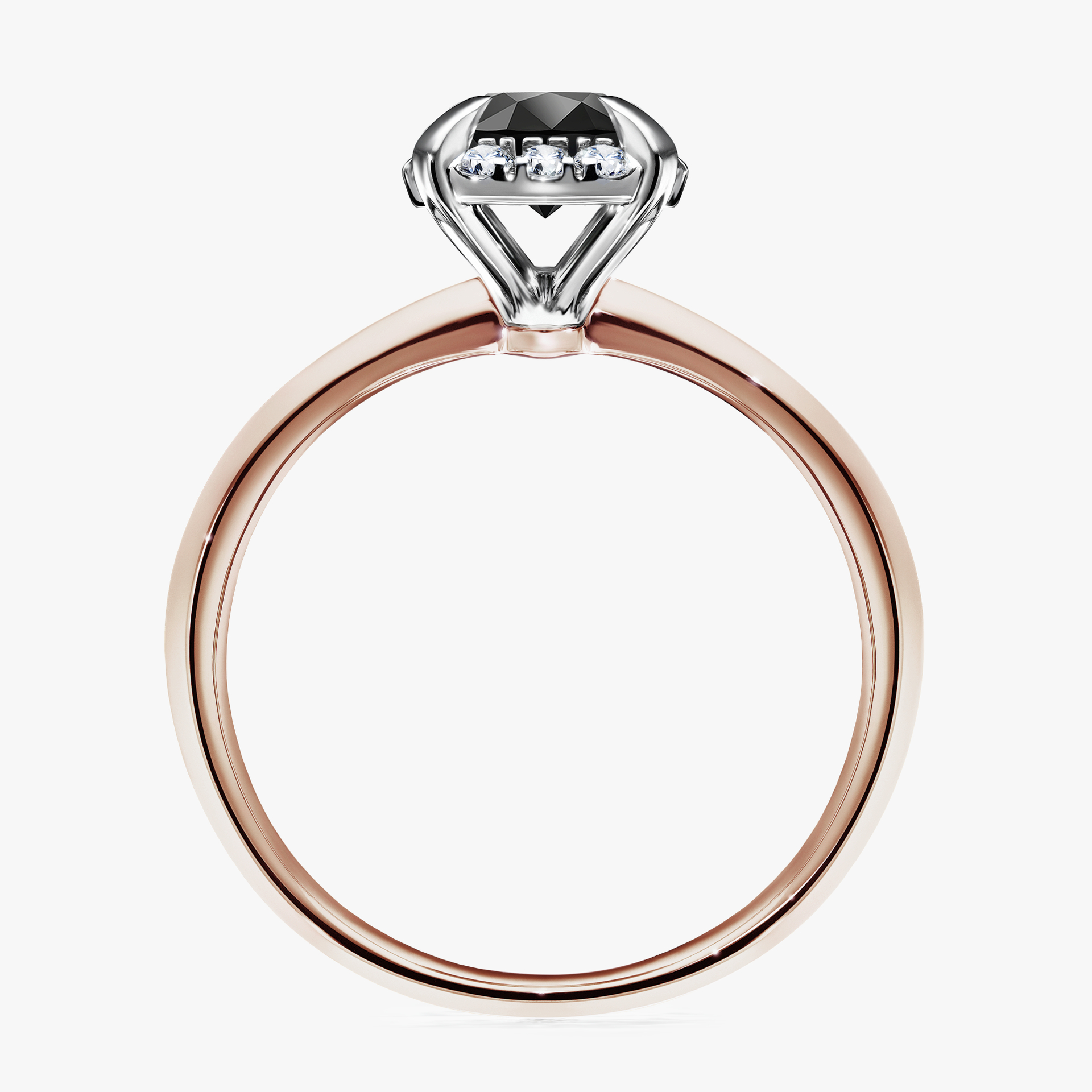 Pierścionek zaręczynowy My Beauty z różowego złota z czarnym diamentem 0,98ct