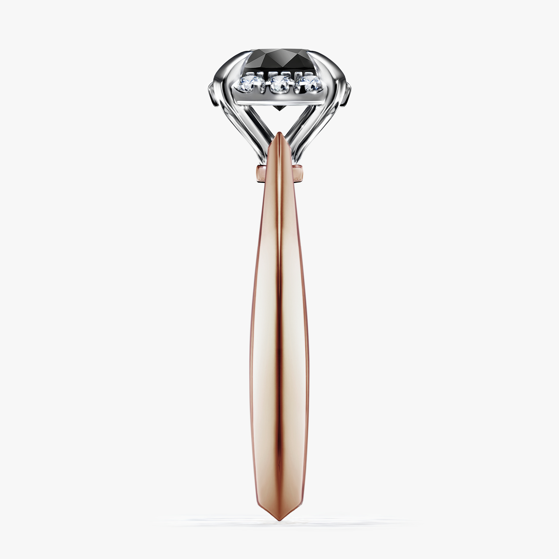Pierścionek zaręczynowy My Beauty z różowego złota z czarnym diamentem 0,98ct