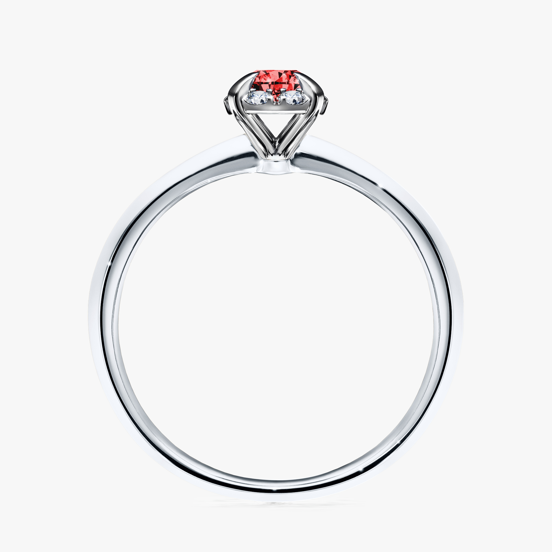 Pierścionek zaręczynowy My Beauty z białego złota z czerwonym diamentem 0,33ct