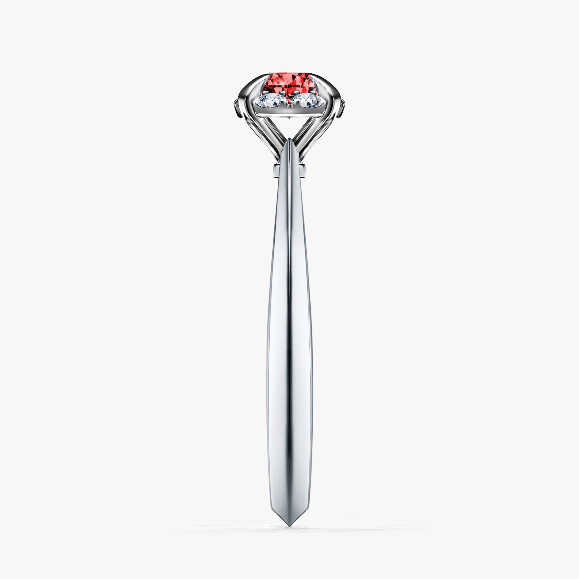 Pierścionek zaręczynowy My Beauty z białego złota z czerwonym diamentem 0,33ct
