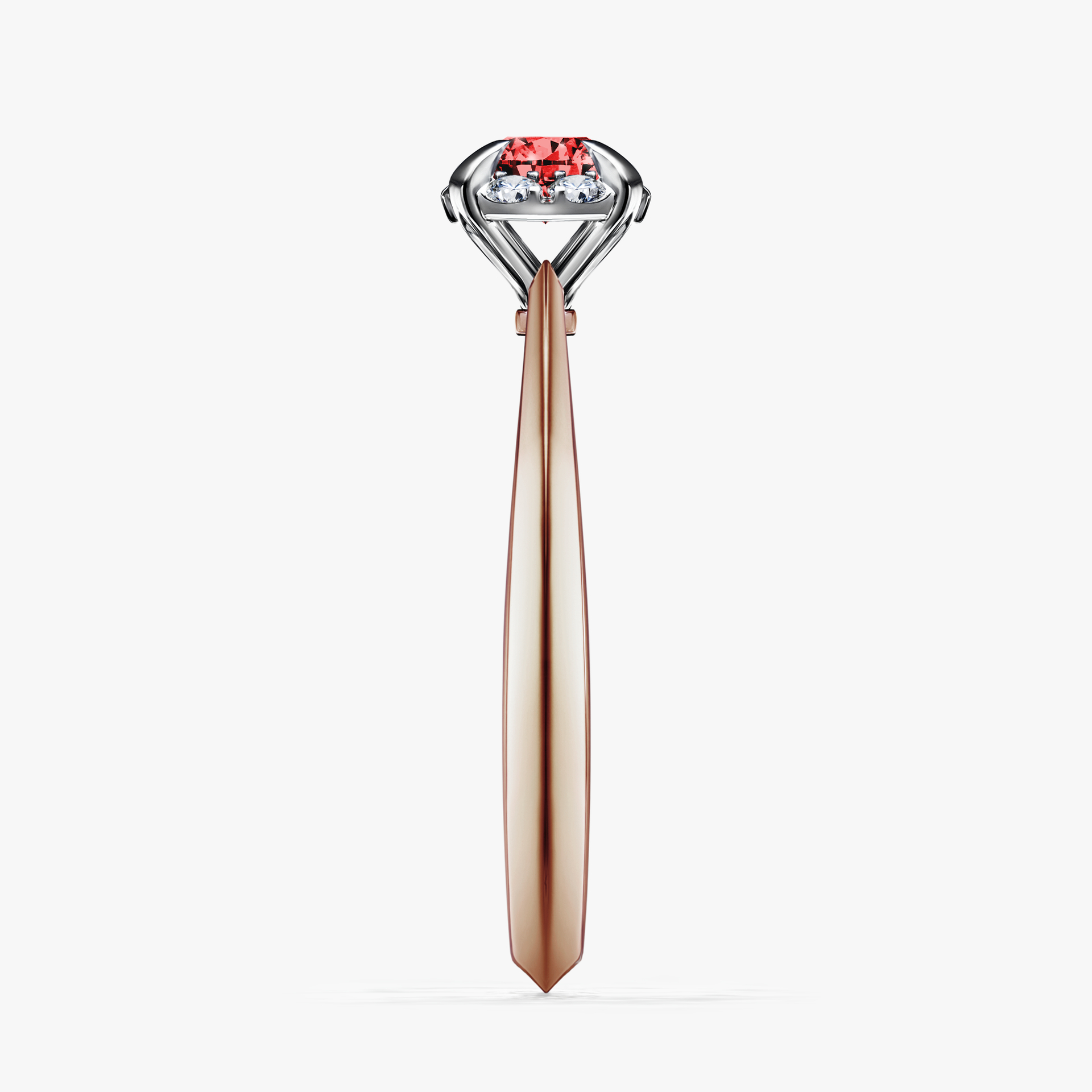 Pierścionek zaręczynowy My Beauty z różowego złota z czerwonym diamentem 0,33ct
