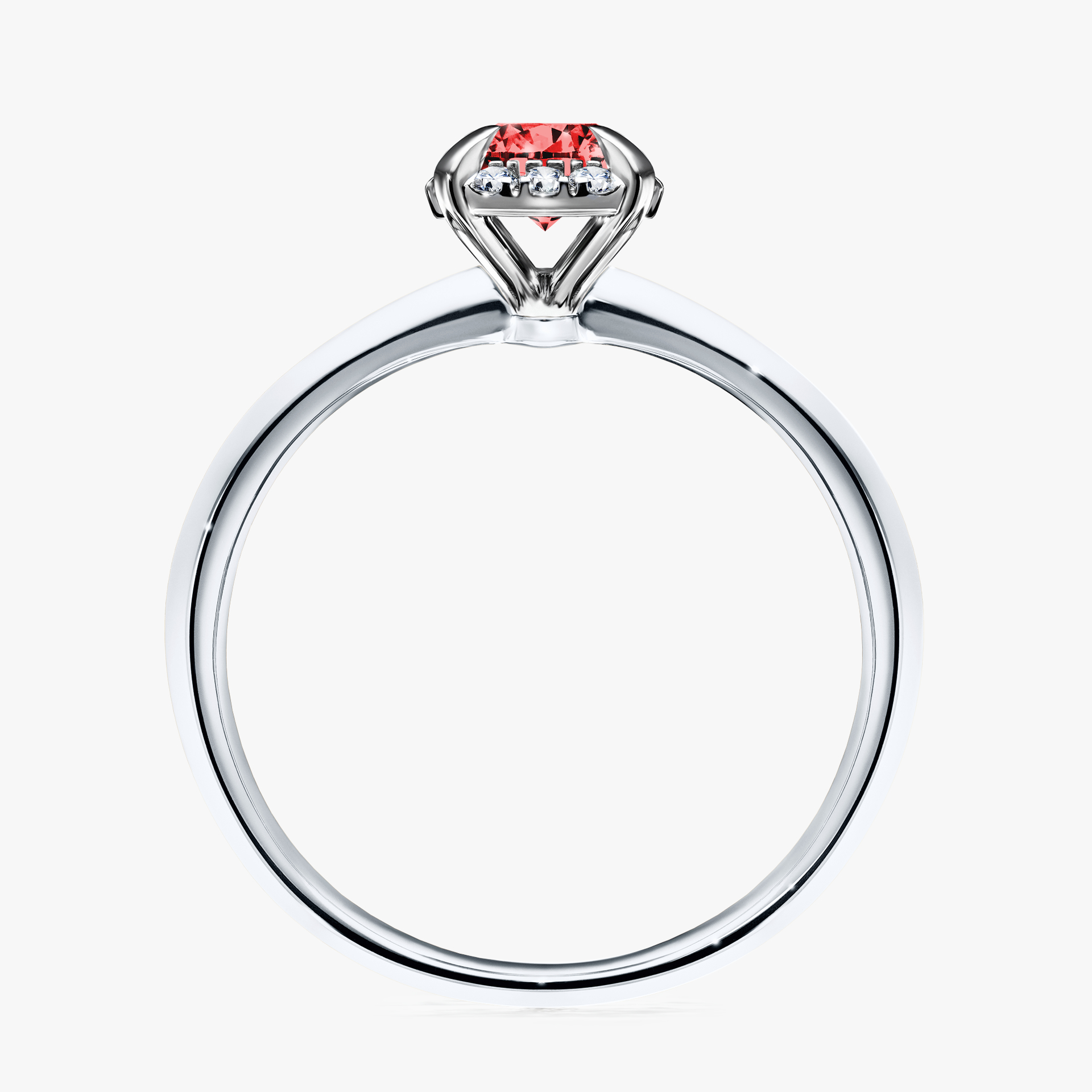 Pierścionek zaręczynowy My Beauty z białego złota z czerwonym diamentem 0,62ct