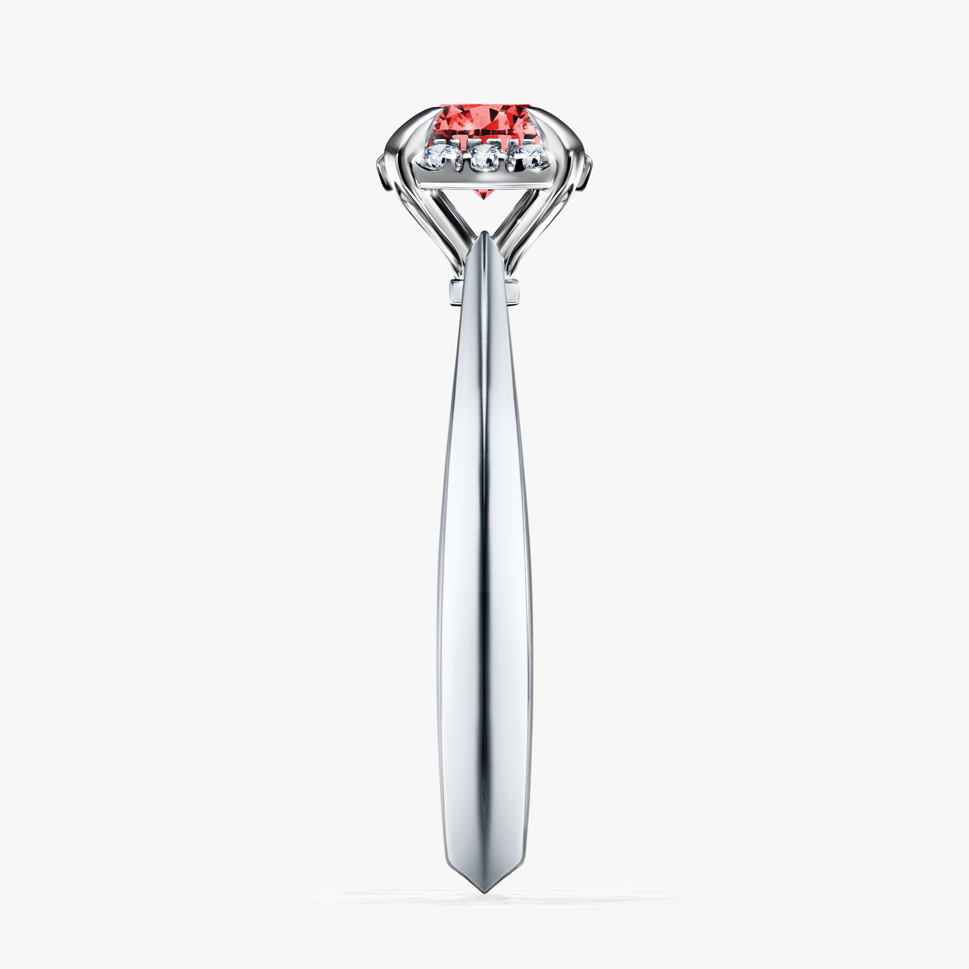 Pierścionek zaręczynowy My Beauty z białego złota z czerwonym diamentem 0,62ct