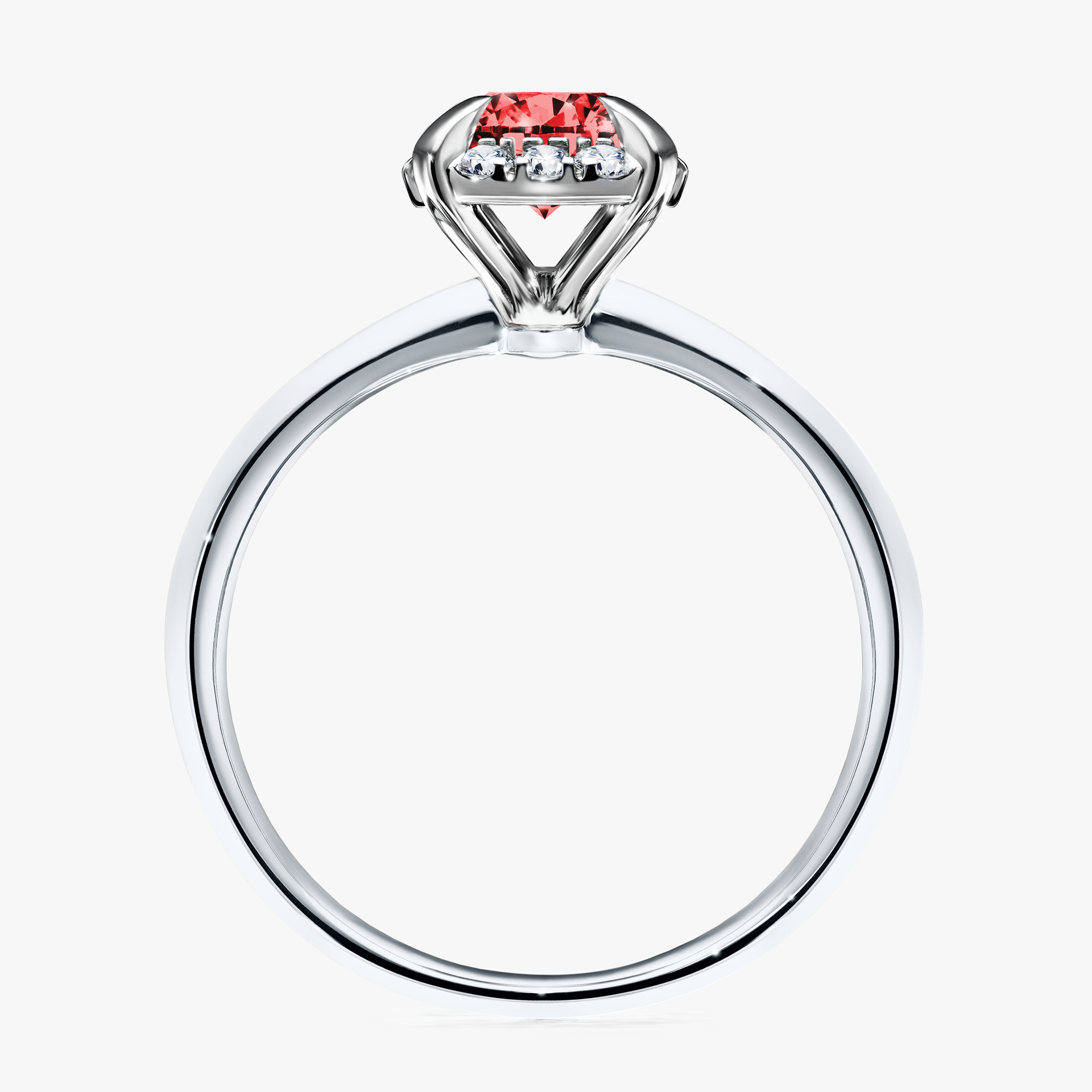 Pierścionek zaręczynowy My Beauty z białego złota z czerwonym diamentem 0,98ct
