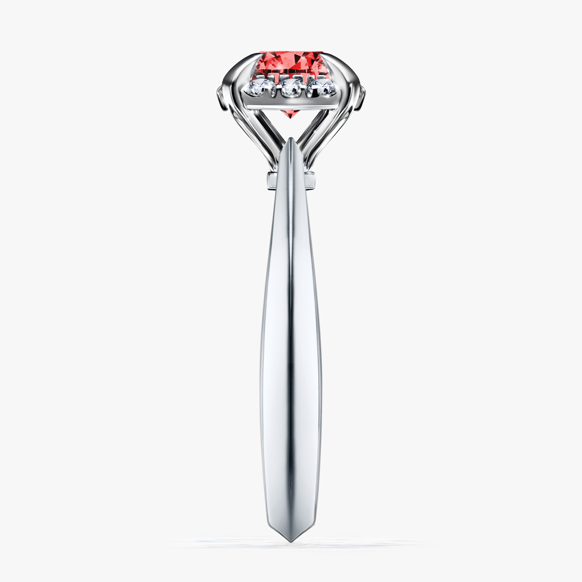 Pierścionek zaręczynowy My Beauty z białego złota z czerwonym diamentem 0,98ct