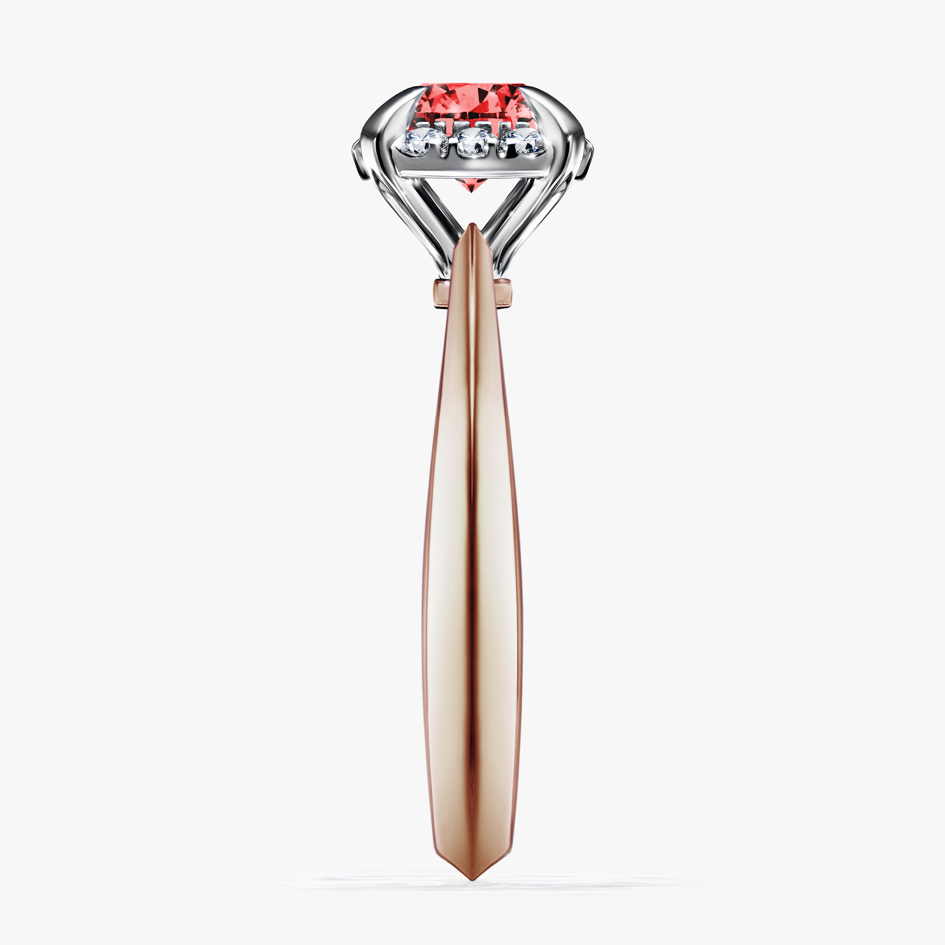 Pierścionek zaręczynowy My Beauty z różowego złota z czerwonym diamentem 0,98ct