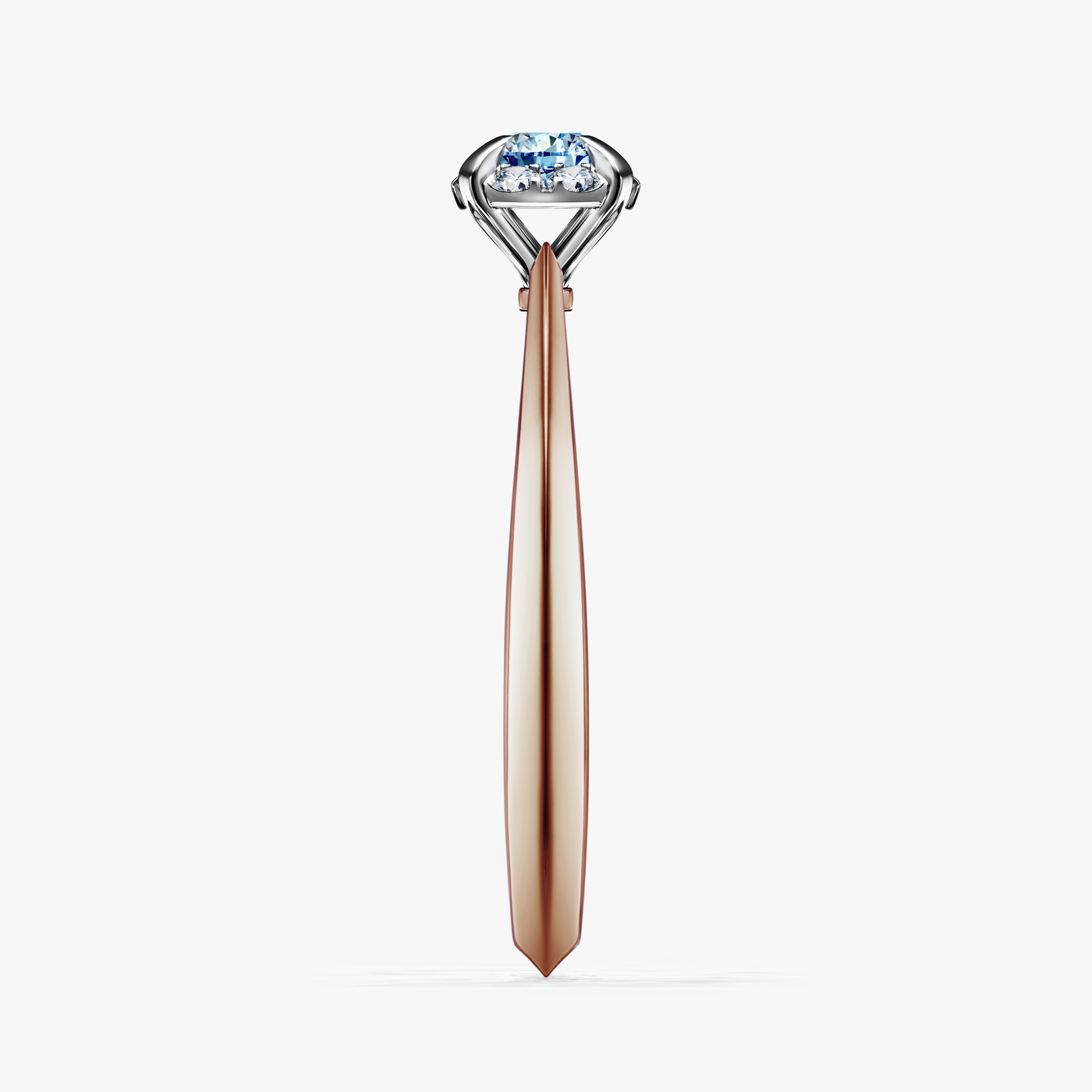 Pierścionek zaręczynowy My Beauty z różowego złota z niebieskim diamentem 0,14ct