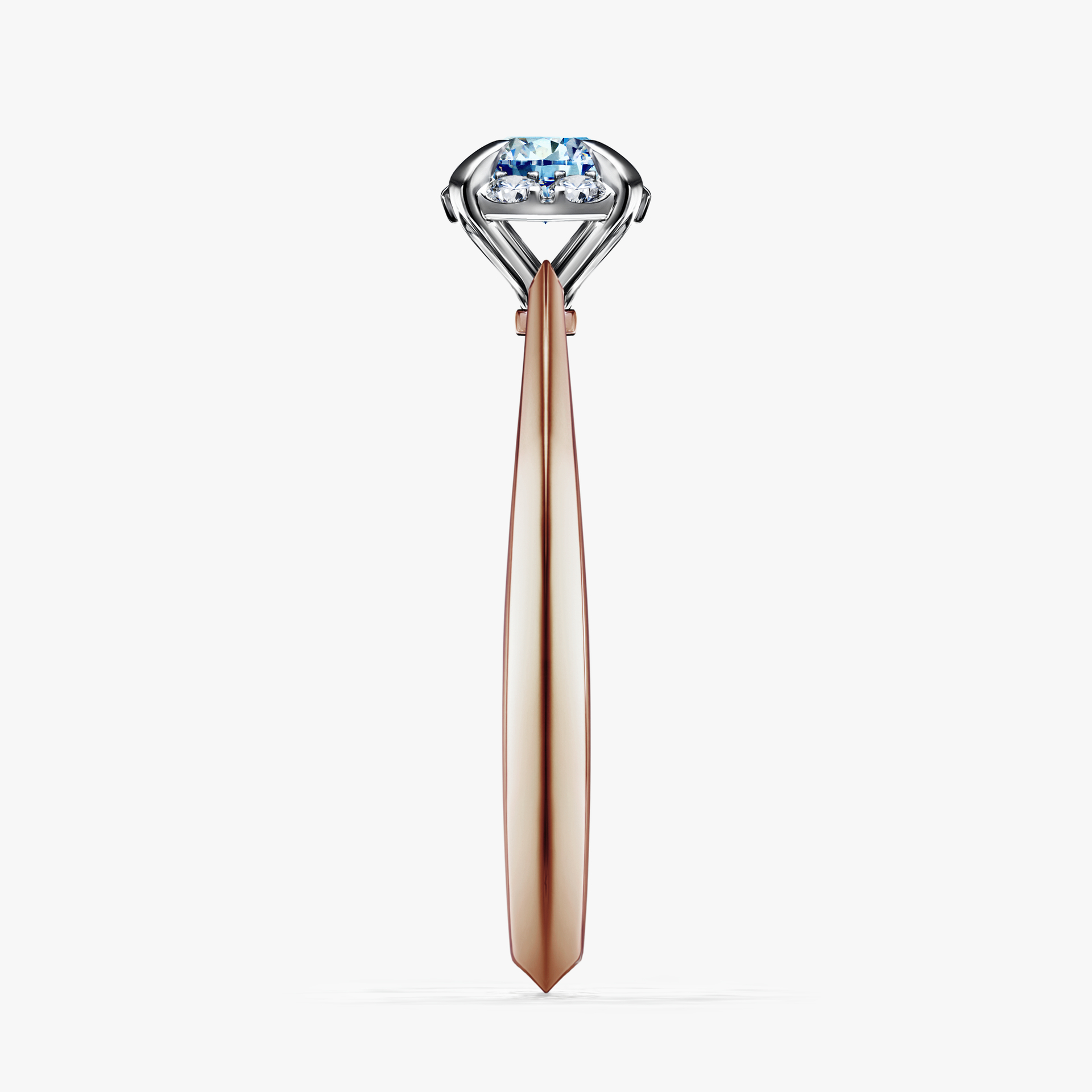 Pierścionek zaręczynowy My Beauty z różowego złota z niebieskim diamentem 0,33ct