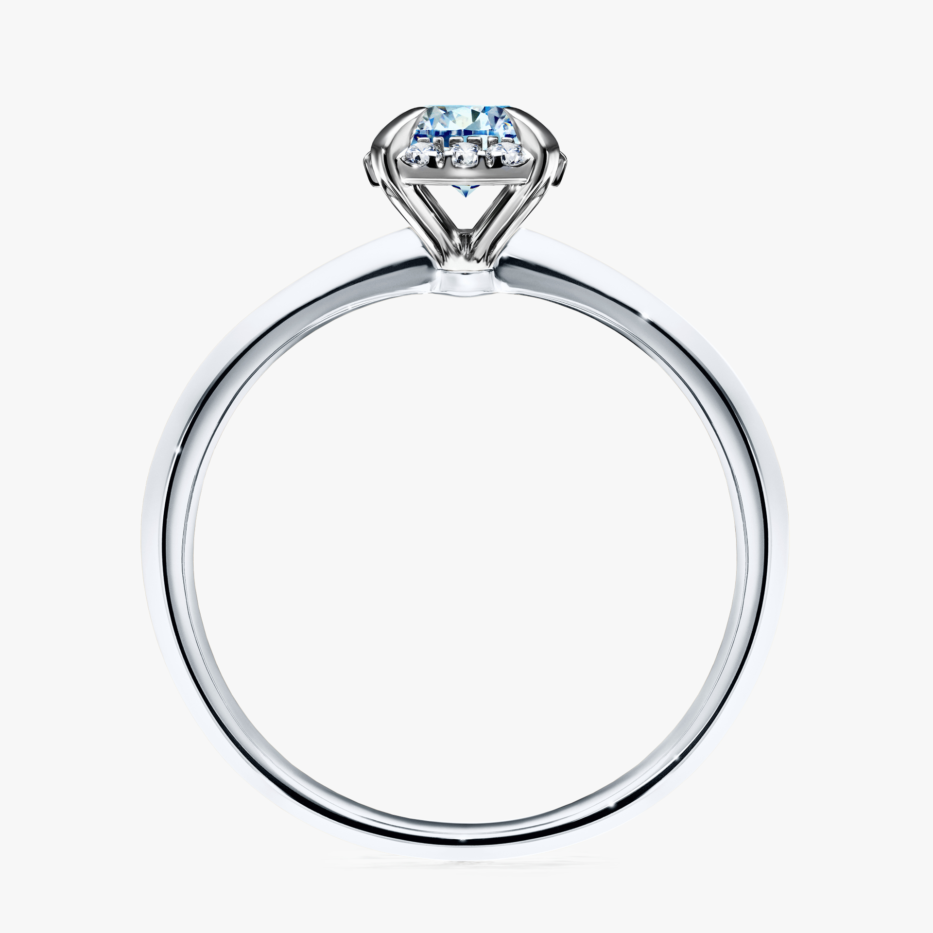 Pierścionek zaręczynowy My Beauty z białego złota z niebieskim diamentem 0,62ct