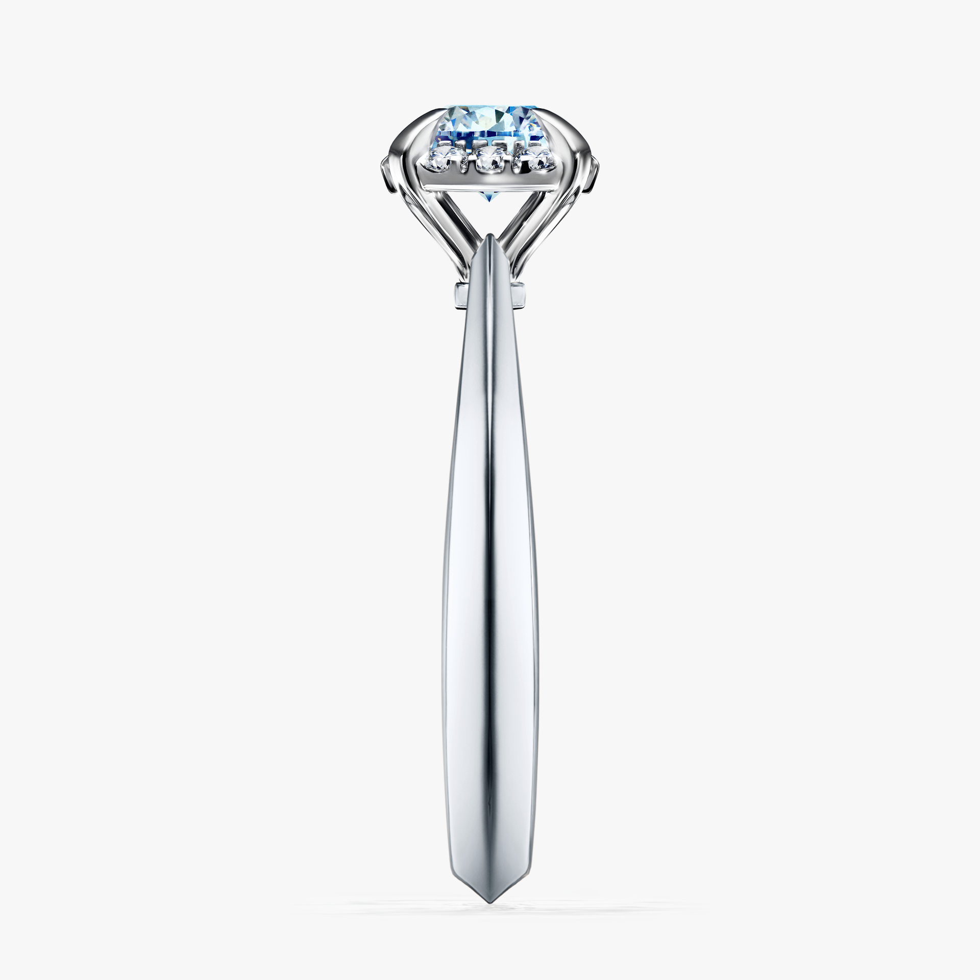 Pierścionek zaręczynowy My Beauty z białego złota z niebieskim diamentem 0,62ct