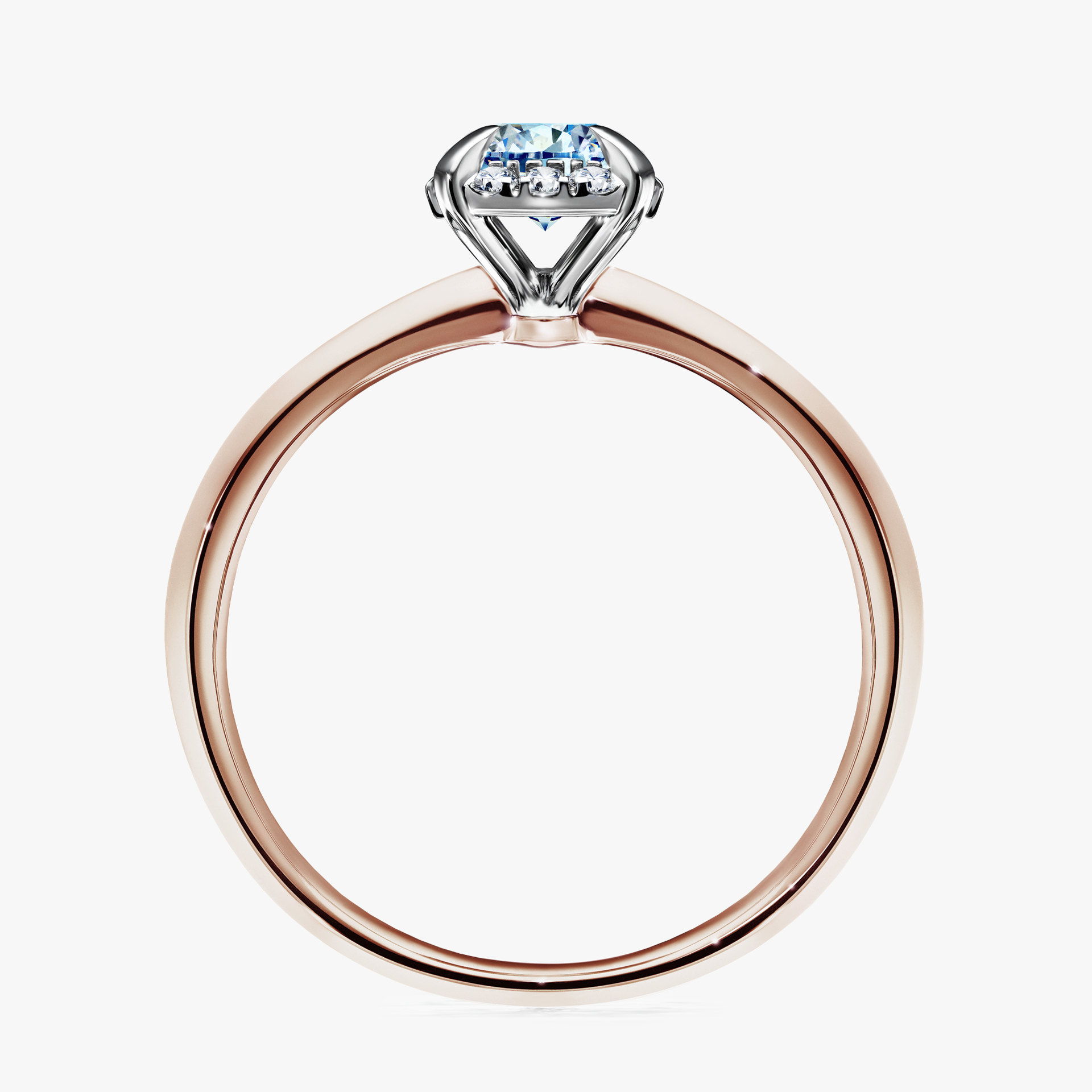 Pierścionek zaręczynowy My Beauty z różowego złota z niebieskim diamentem 0,62ct