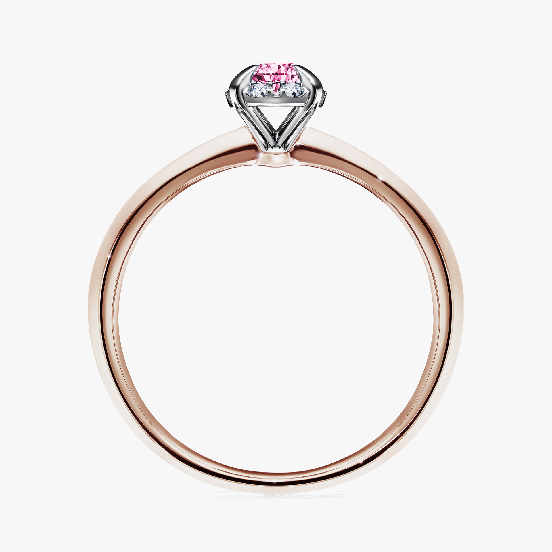 Pierścionek zaręczynowy My Beauty z różowego złota z różowym diamentem 0,14ct