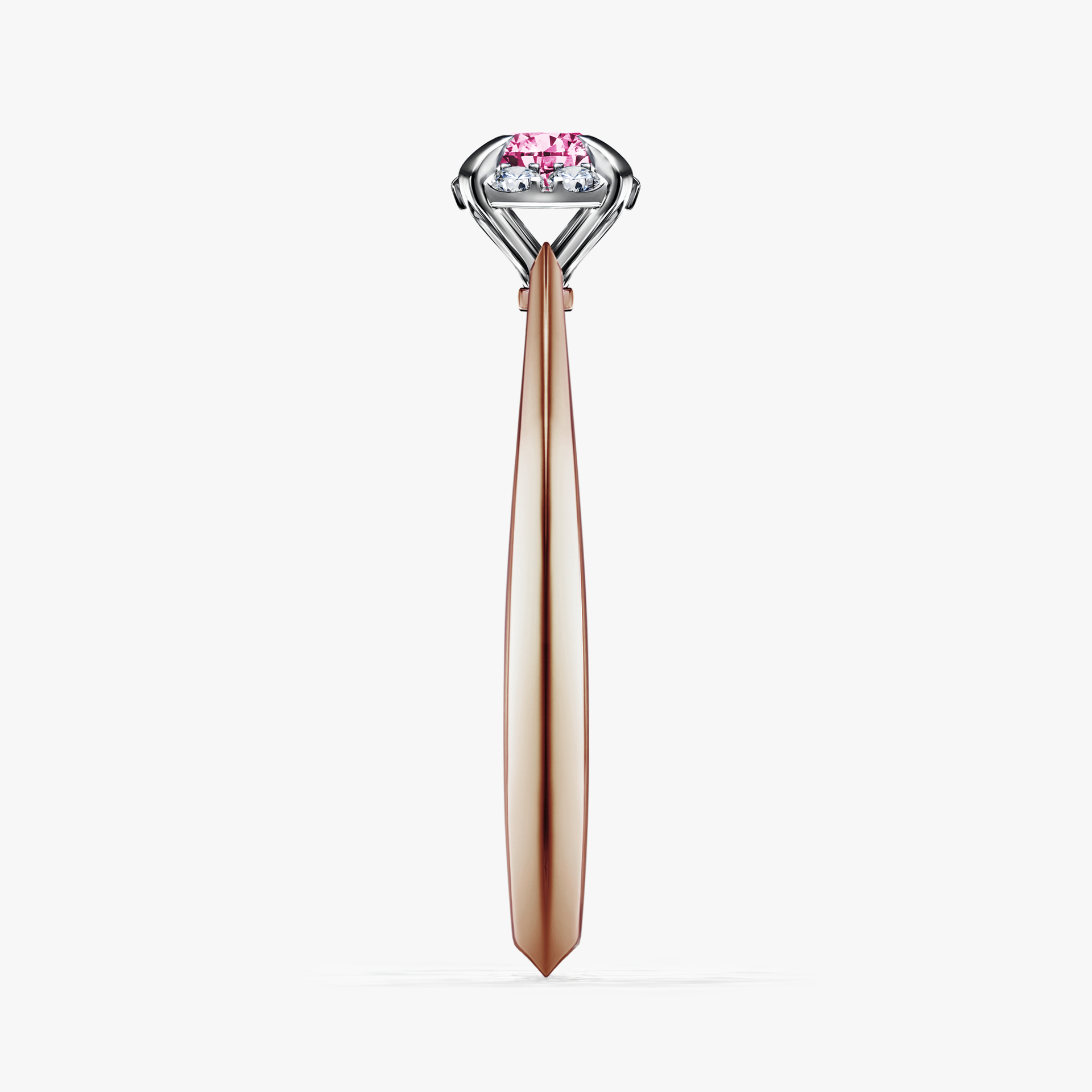 Pierścionek zaręczynowy My Beauty z różowego złota z różowym diamentem 0,14ct