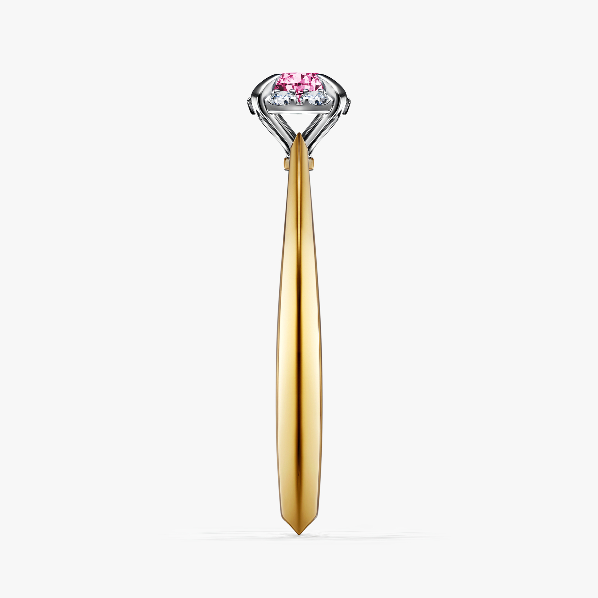 Pierścionek zaręczynowy My Beauty z żółtego złota z różowym diamentem 0,14ct