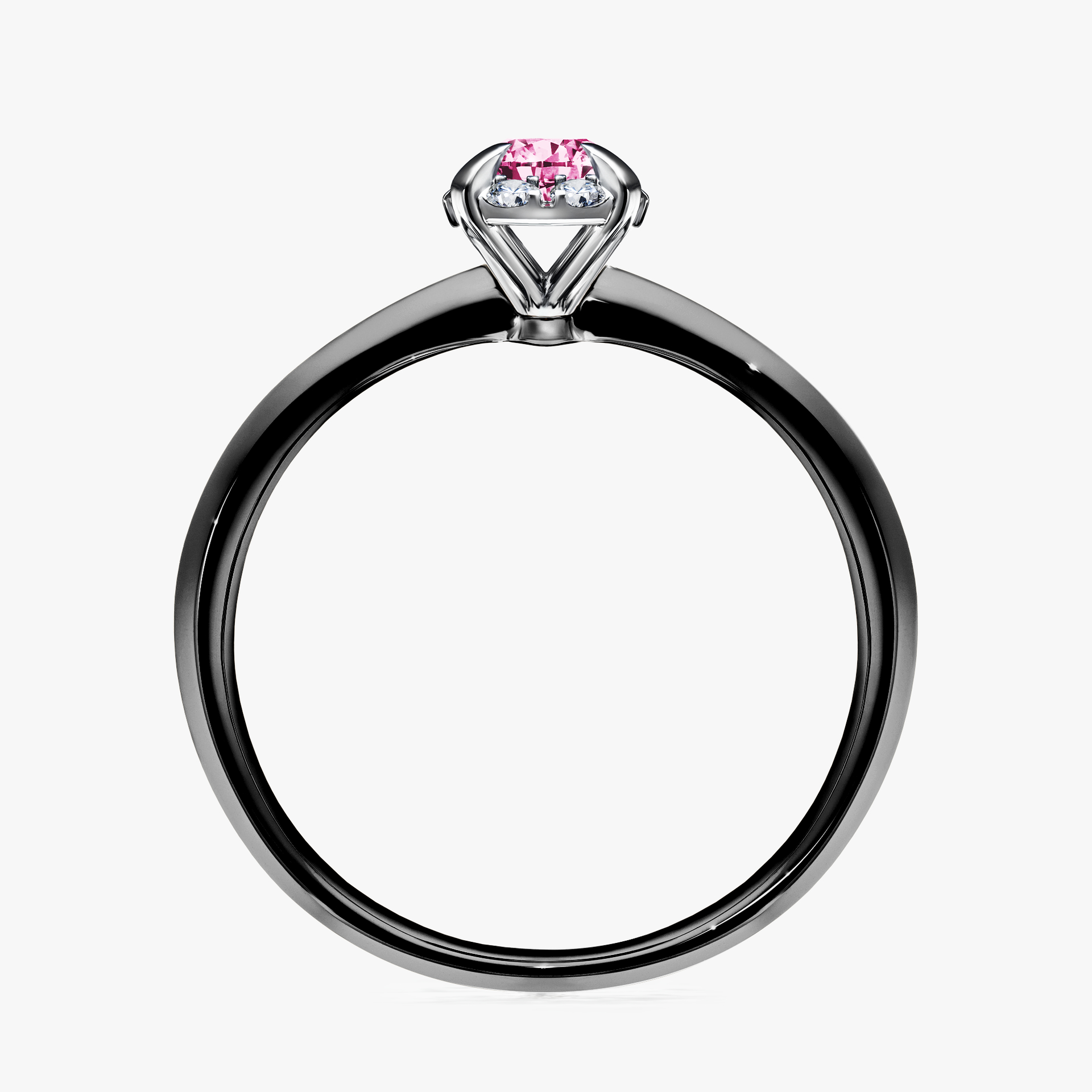 Pierścionek zaręczynowy My Beauty z czarnego złota z różowym diamentem 0,33ct