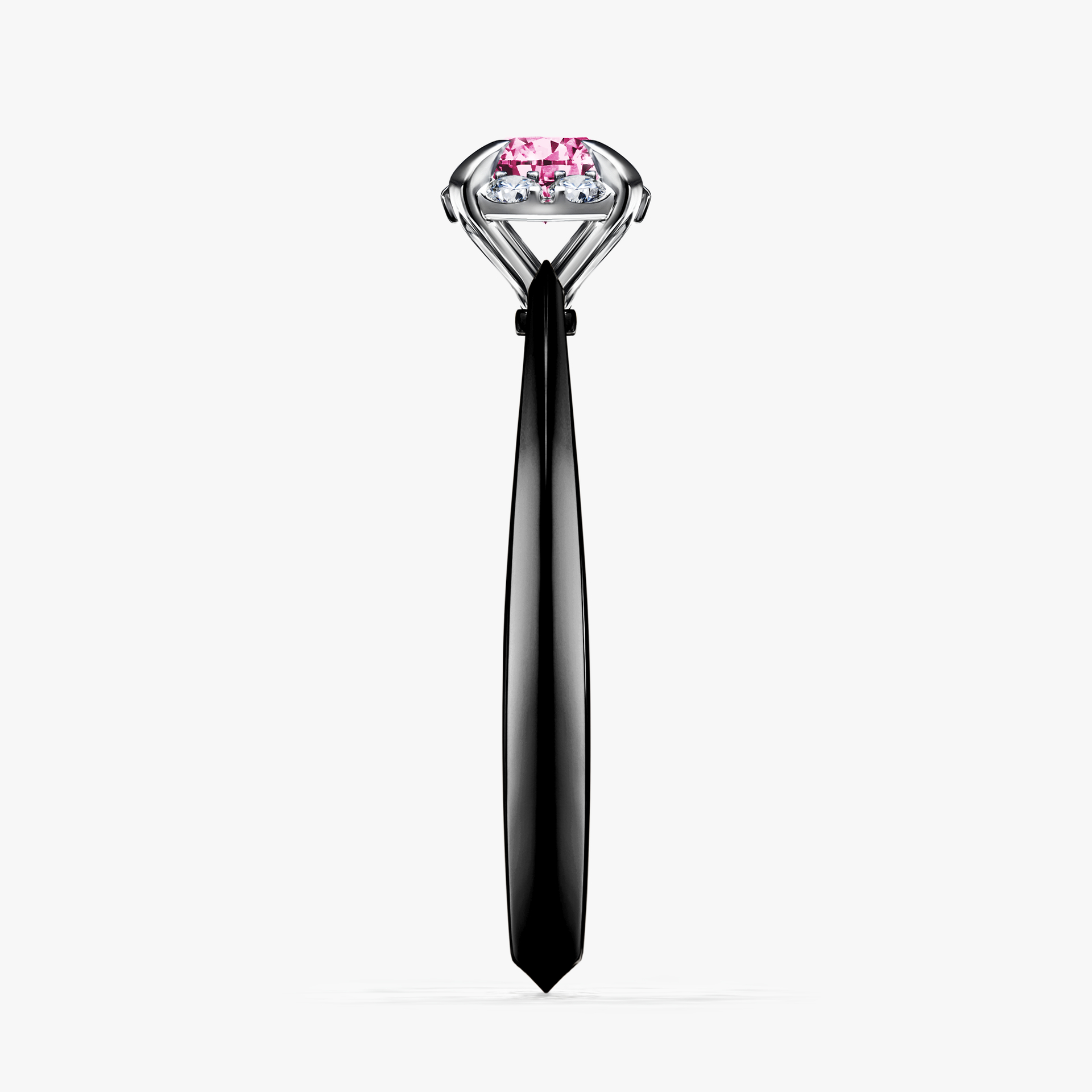 Pierścionek zaręczynowy My Beauty z czarnego złota z różowym diamentem 0,33ct