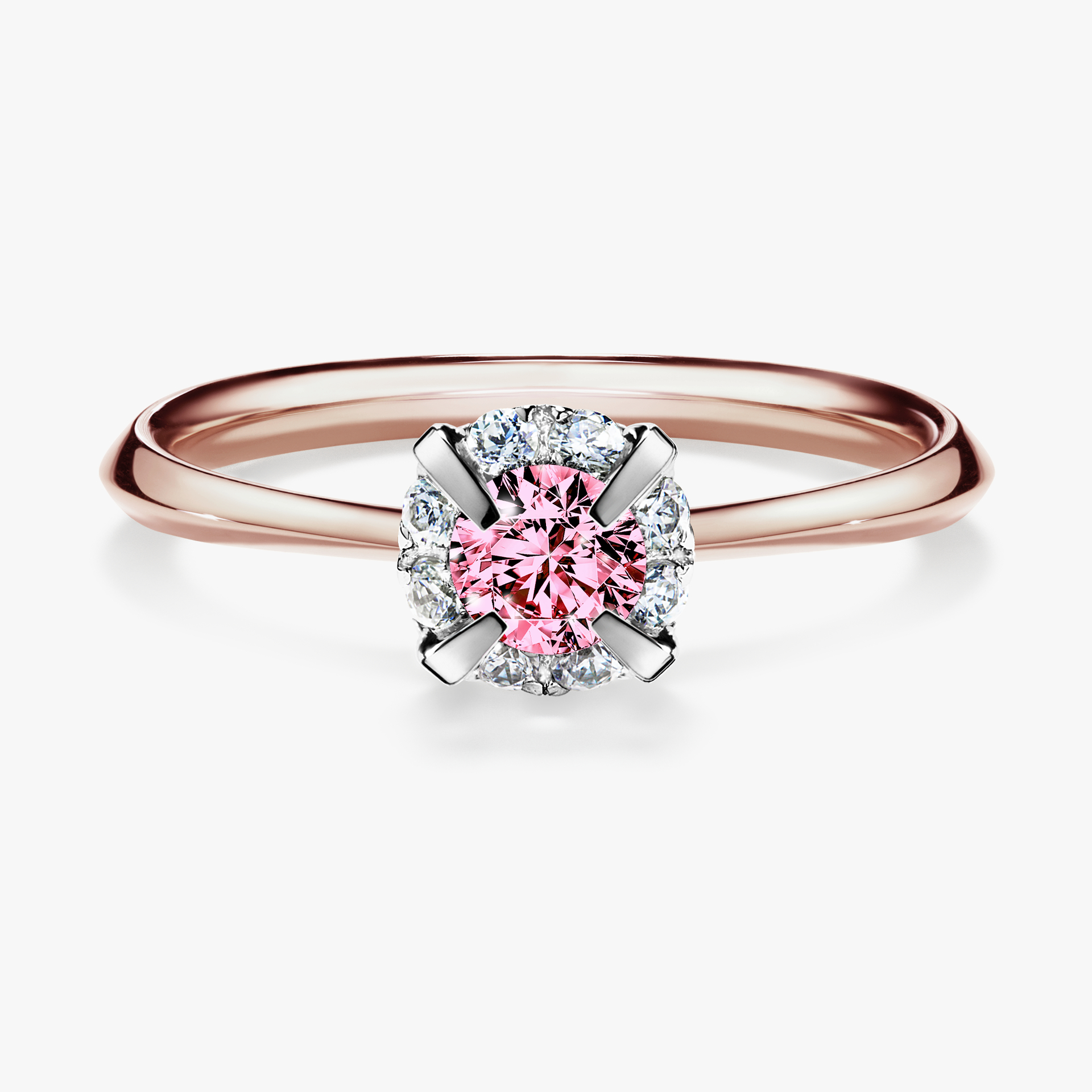 Pierścionek zaręczynowy My Beauty z różowego złota z różowym diamentem 0,33ct
