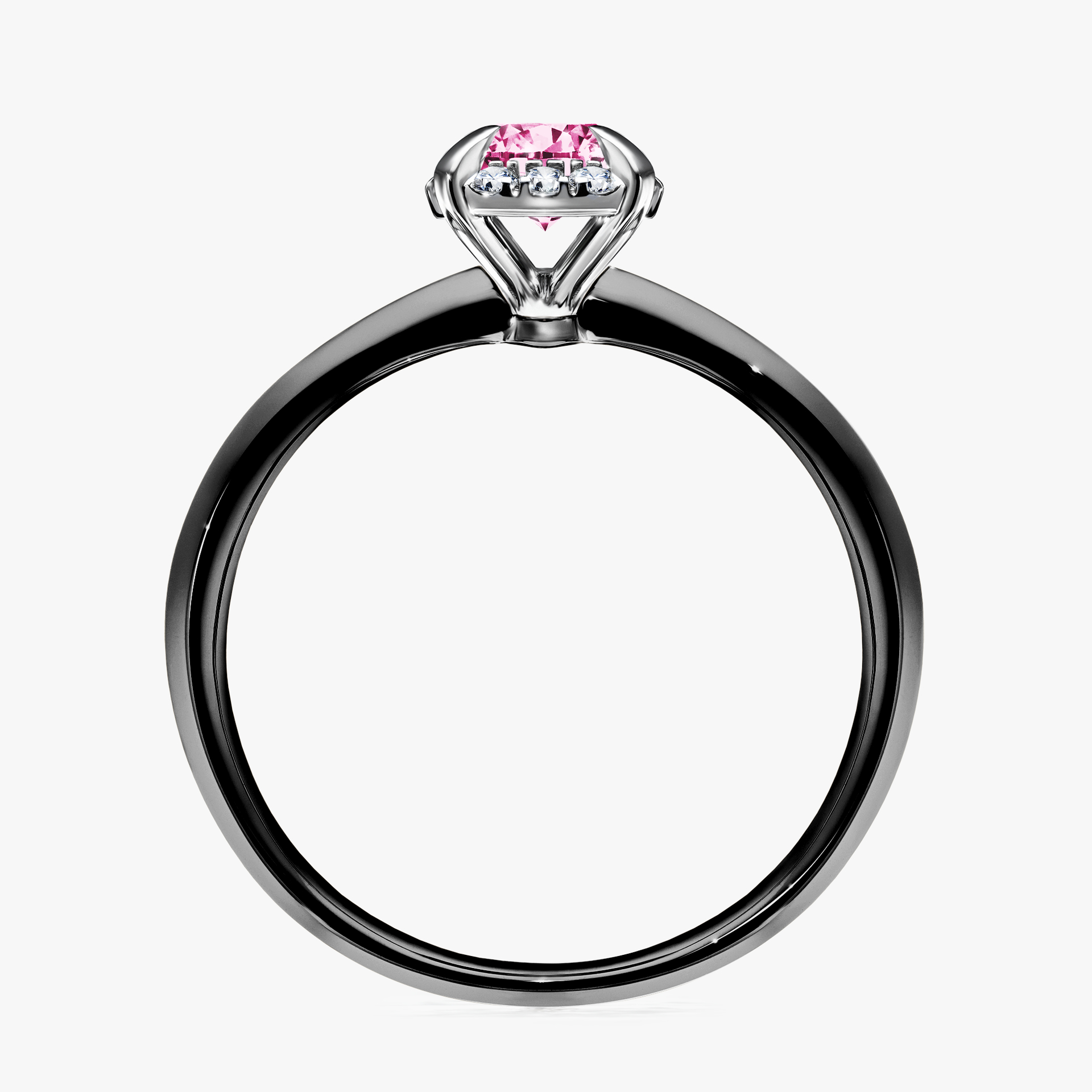 Pierścionek zaręczynowy My Beauty z czarnego złota z różowym diamentem 0,62ct