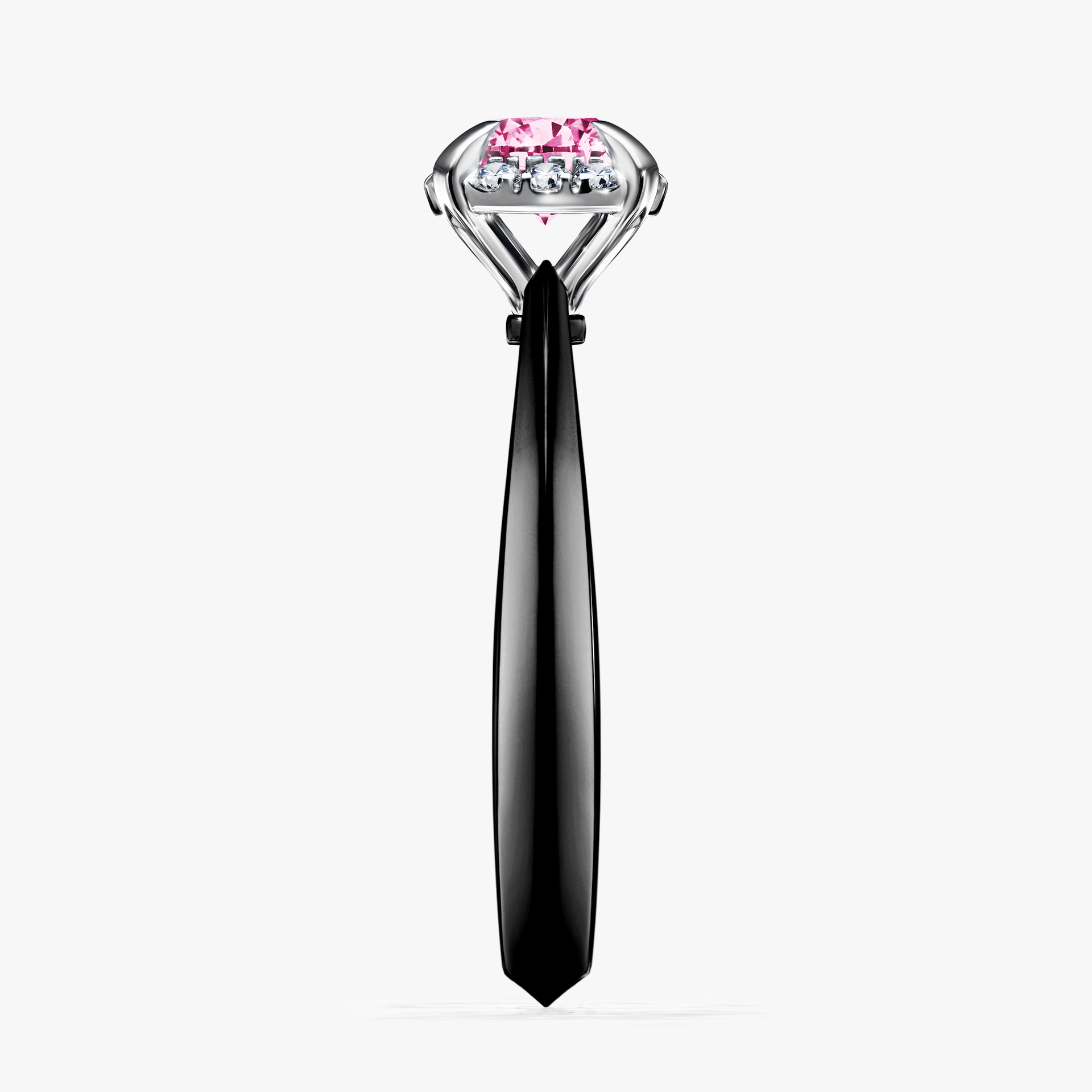 Pierścionek zaręczynowy My Beauty z czarnego złota z różowym diamentem 0,62ct