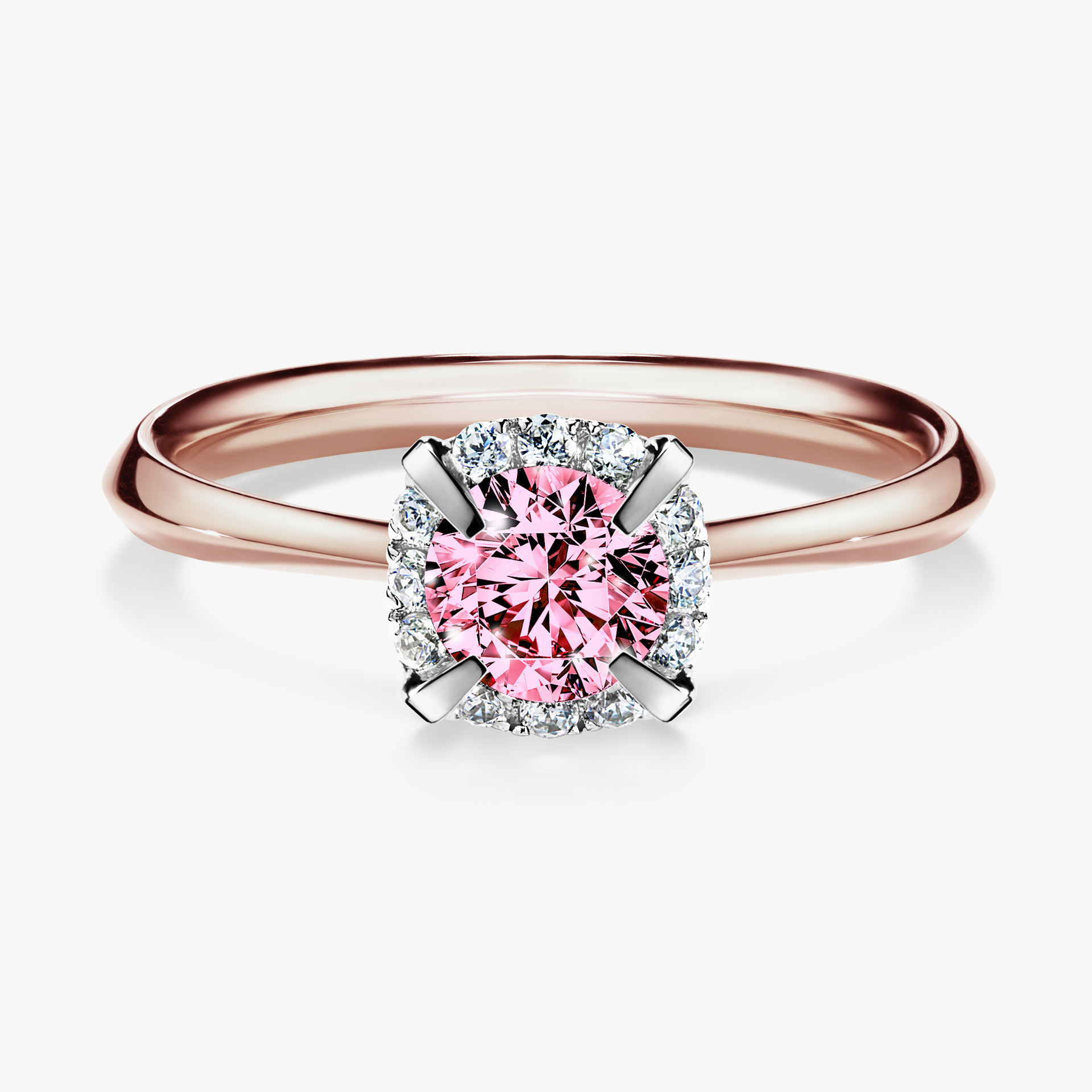 Pierścionek zaręczynowy My Beauty z różowego złota z różowym diamentem 0,62ct