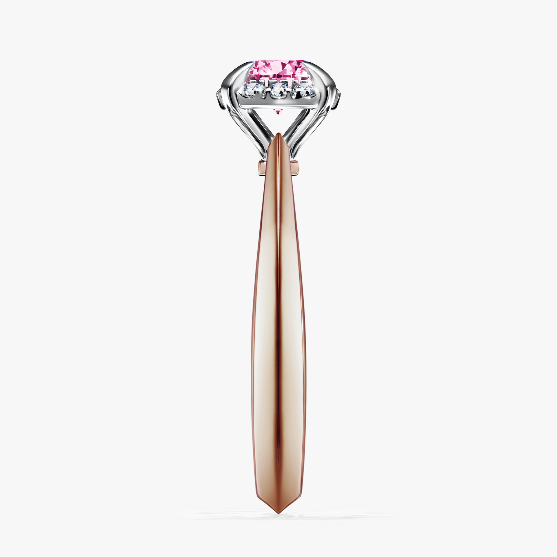 Pierścionek zaręczynowy My Beauty z różowego złota z różowym diamentem 0,62ct