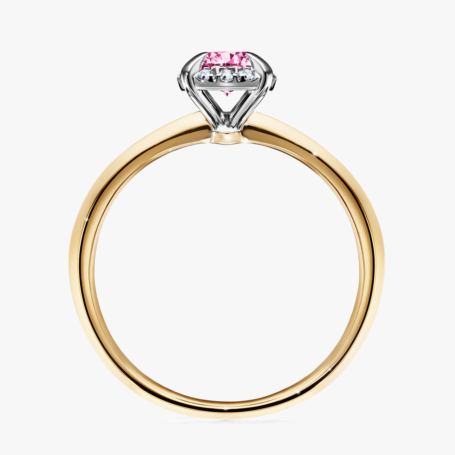 Pierścionek zaręczynowy My Beauty z żółtego złota z różowym diamentem 0,62ct