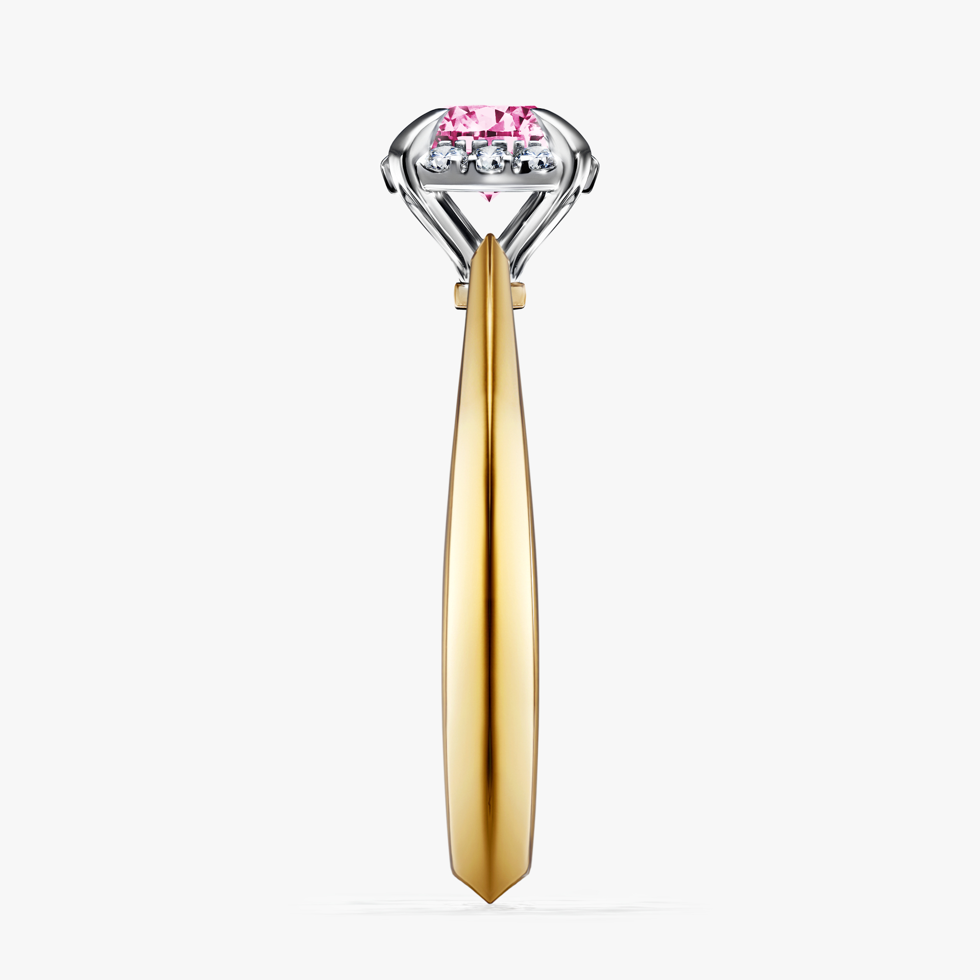 Pierścionek zaręczynowy My Beauty z żółtego złota z różowym diamentem 0,62ct