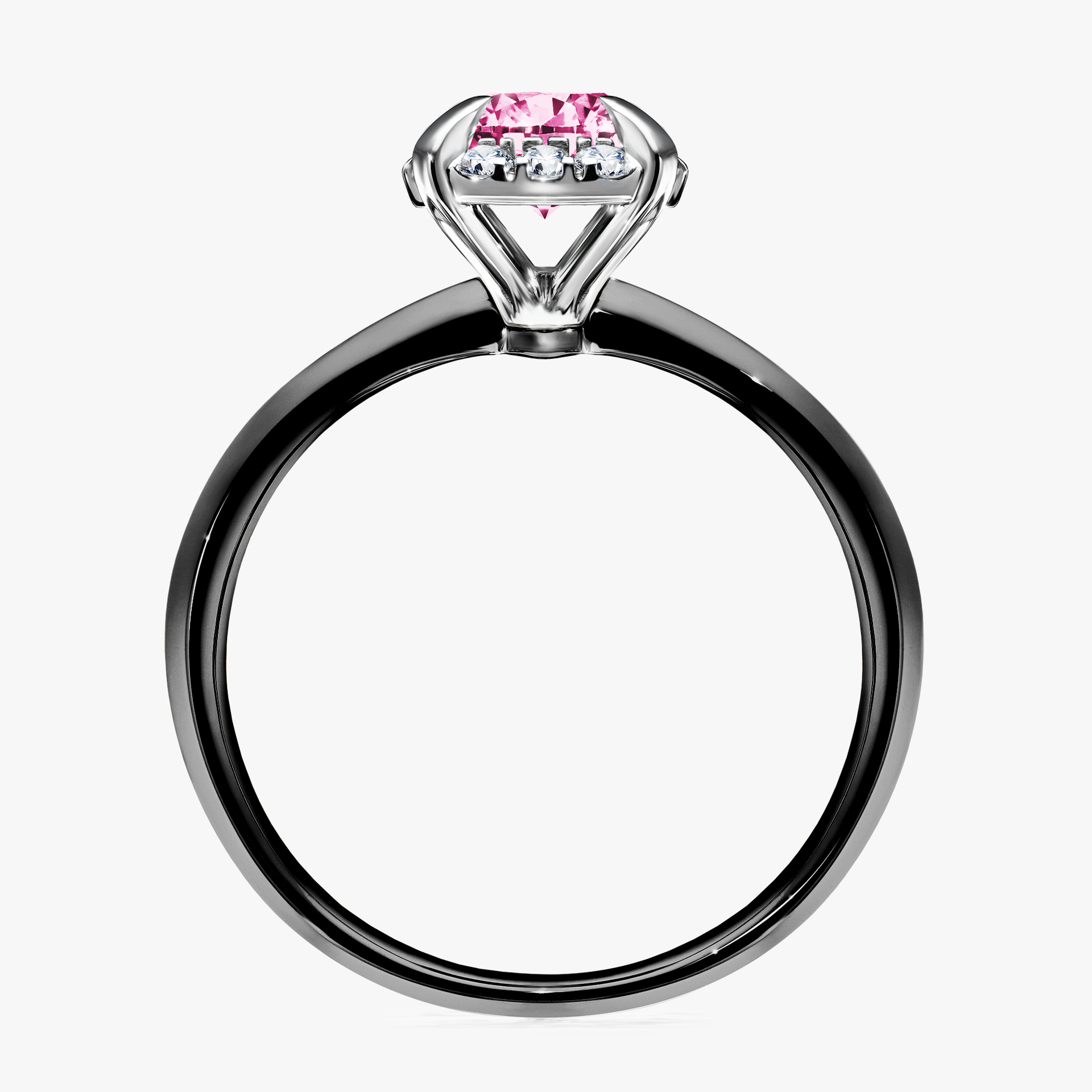 Pierścionek zaręczynowy My Beauty z czarnego złota z różowym diamentem 0,98ct