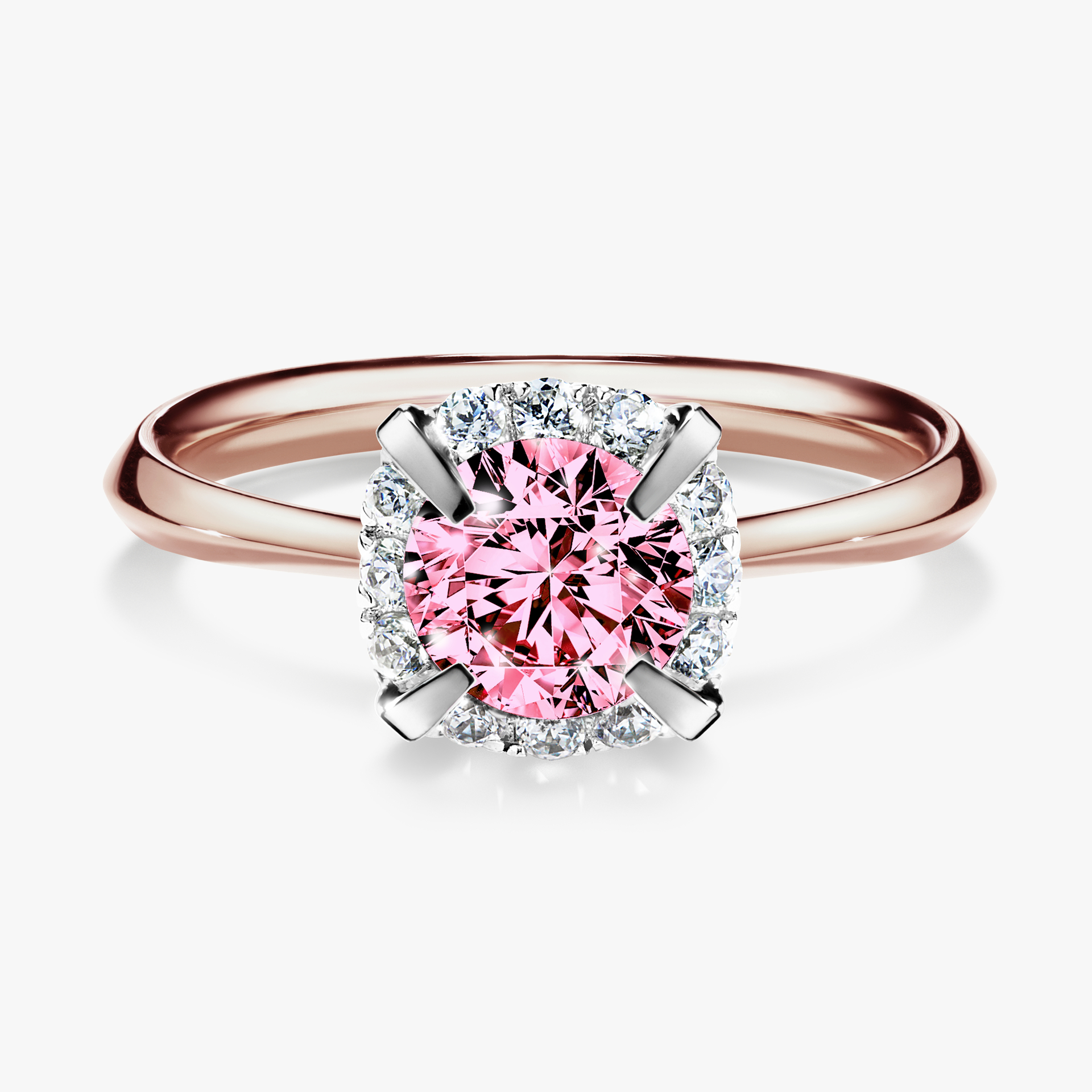 Pierścionek zaręczynowy My Beauty z różowego złota z różowym diamentem 0,98ct