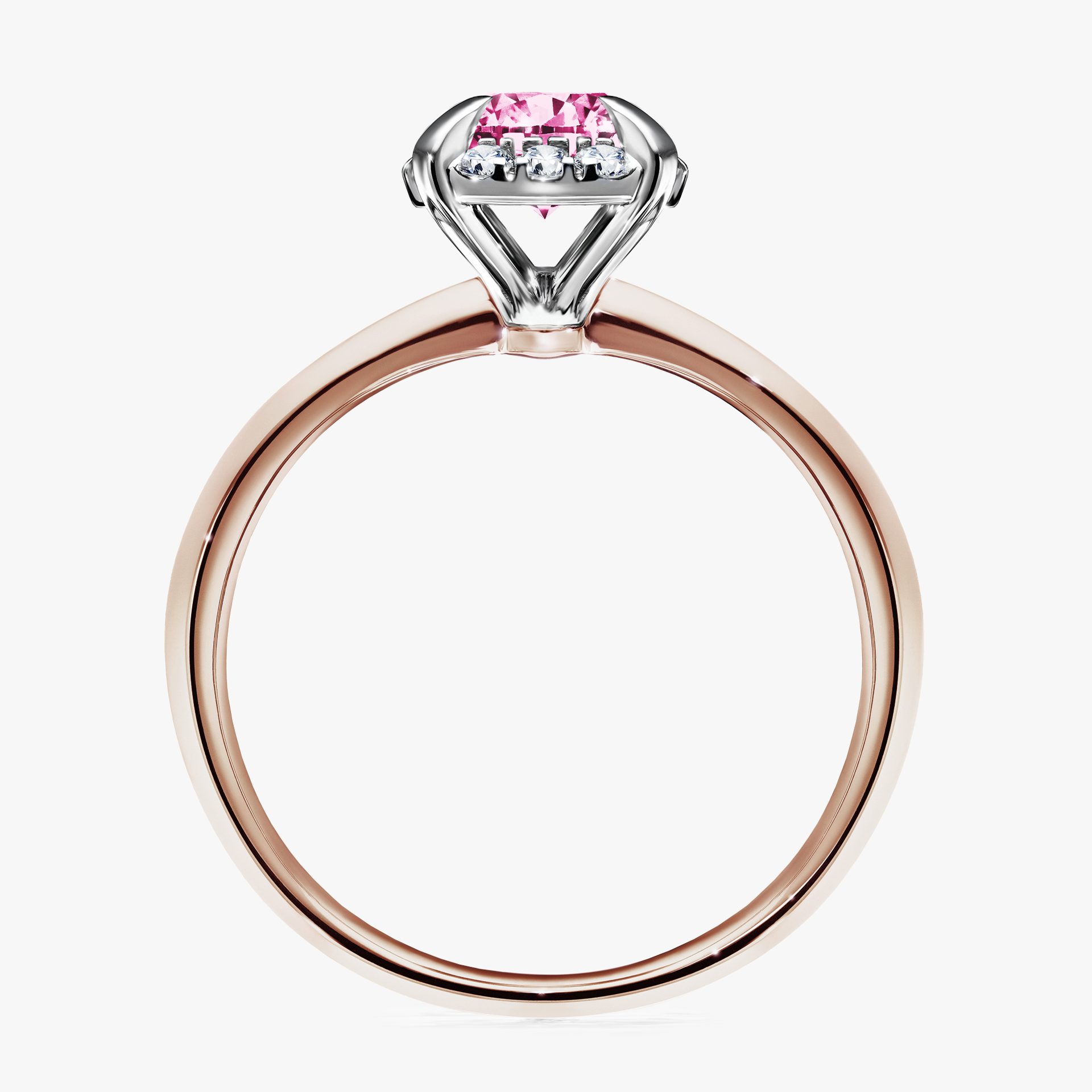 Pierścionek zaręczynowy My Beauty z różowego złota z różowym diamentem 0,98ct