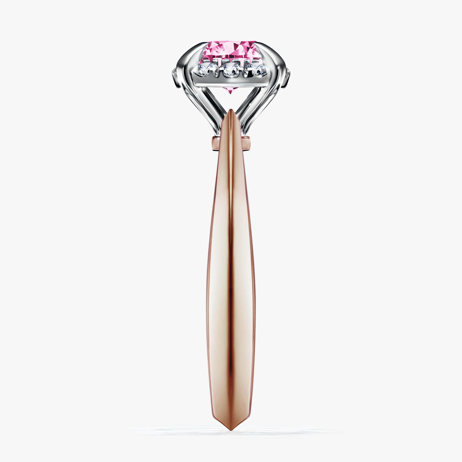 Pierścionek zaręczynowy My Beauty z różowego złota z różowym diamentem 0,98ct