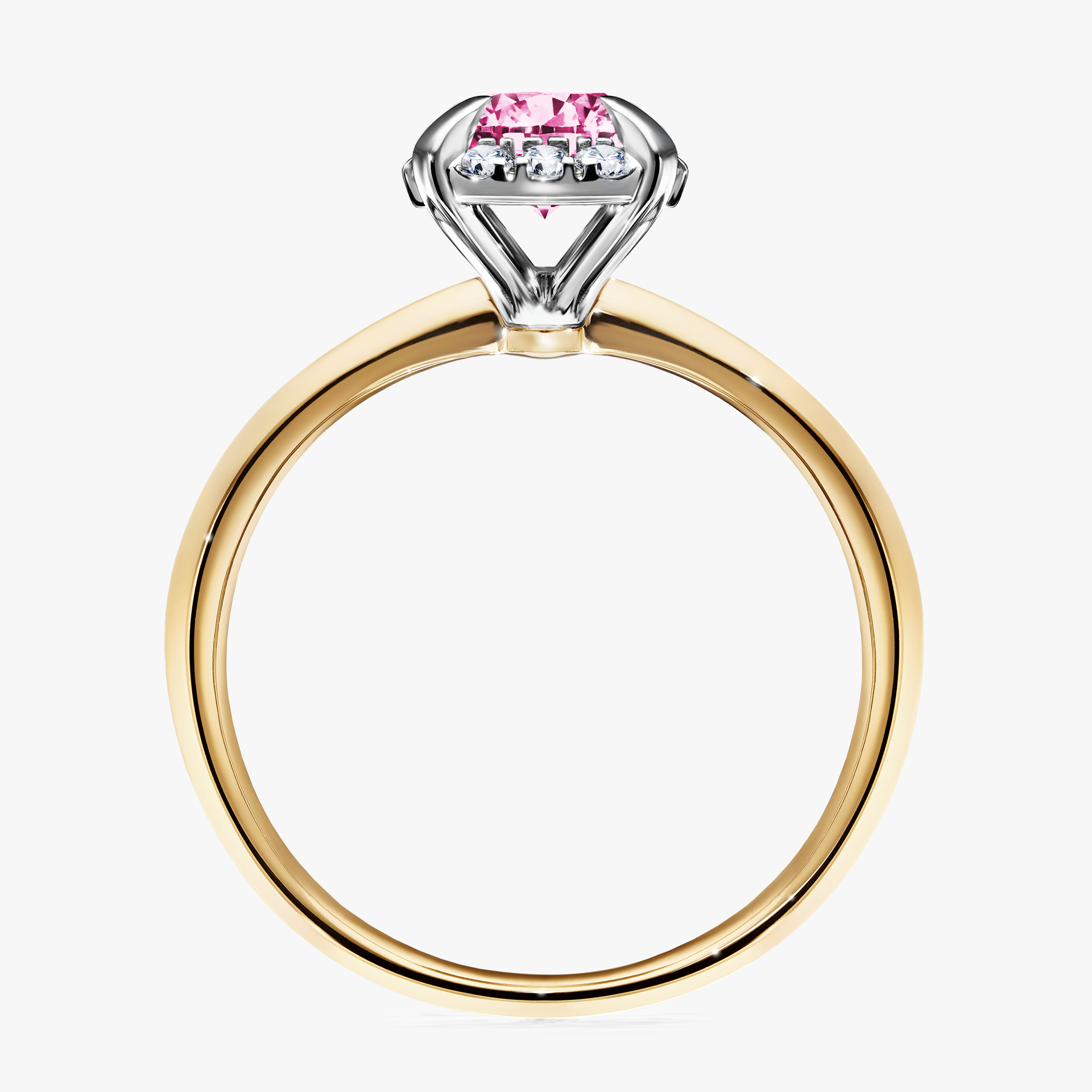 Pierścionek zaręczynowy My Beauty z żółtego złota z różowym diamentem 0,98ct