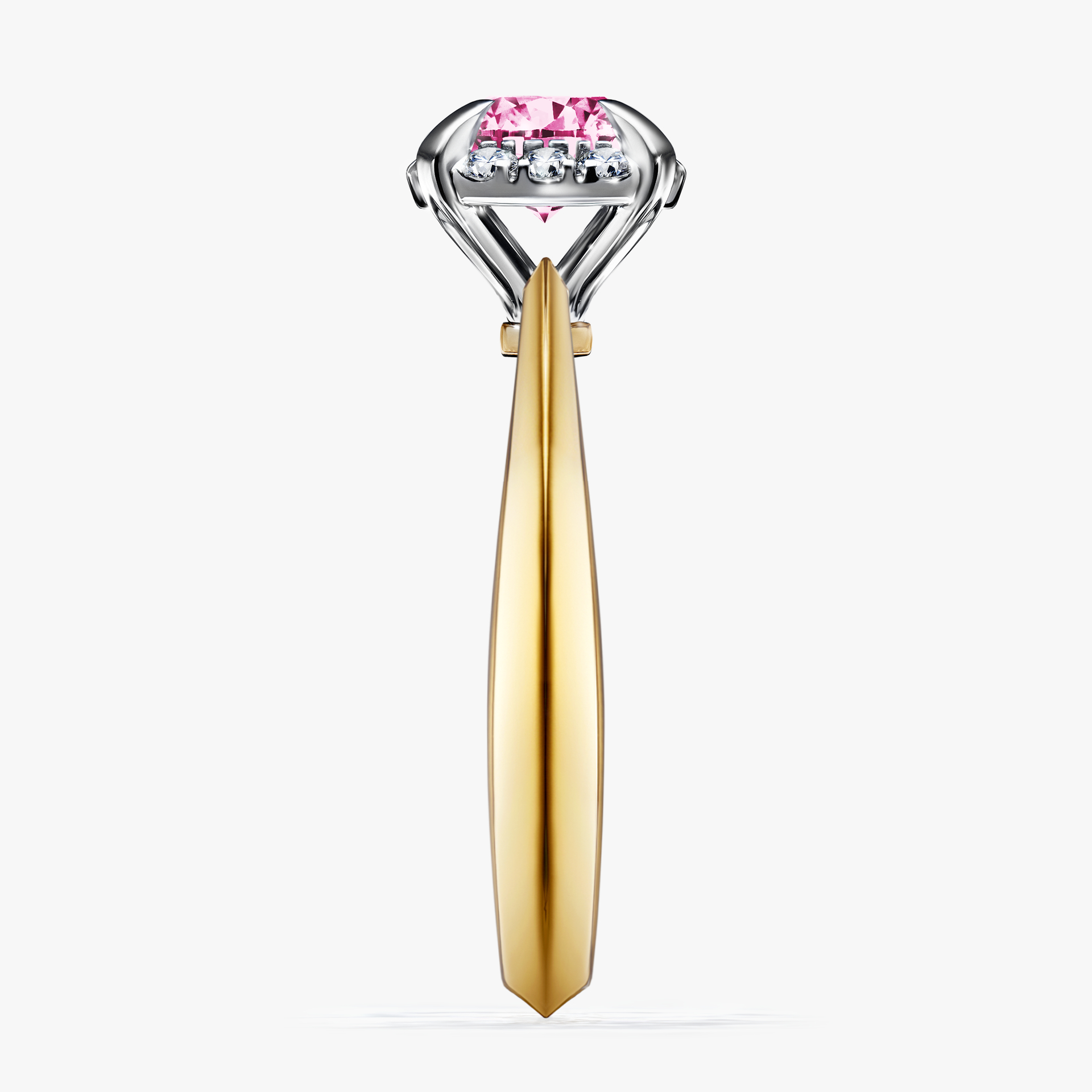 Pierścionek zaręczynowy My Beauty z żółtego złota z różowym diamentem 0,98ct