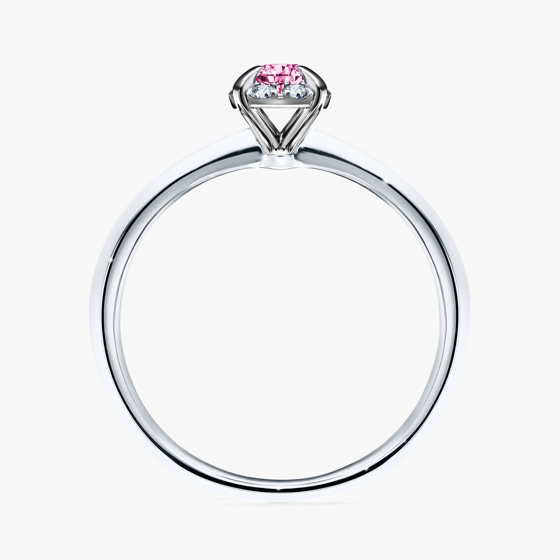 Pierścionek zaręczynowy My Beauty z białego złota z różowym diamentem 0,14ct