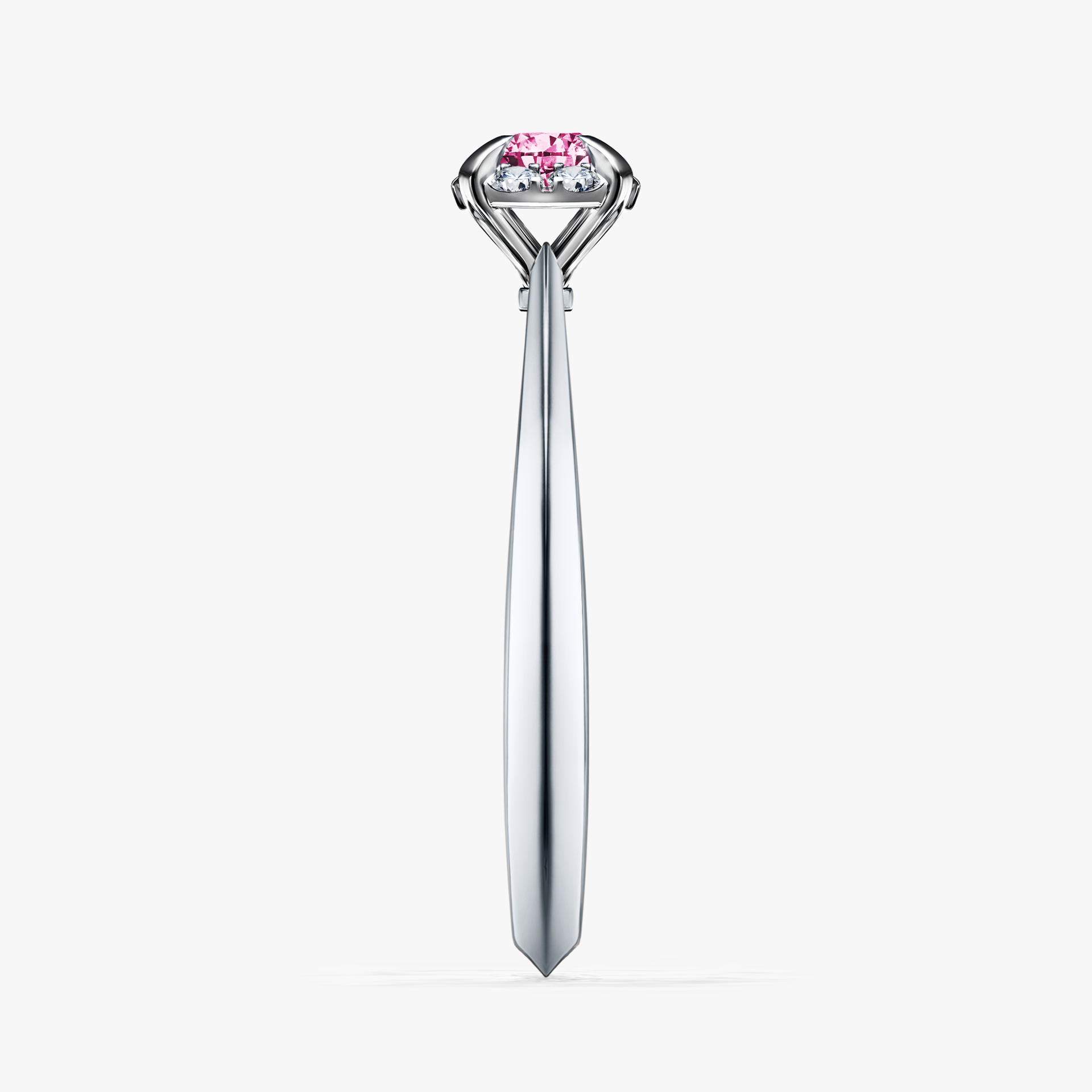 Pierścionek zaręczynowy My Beauty z białego złota z różowym diamentem 0,14ct