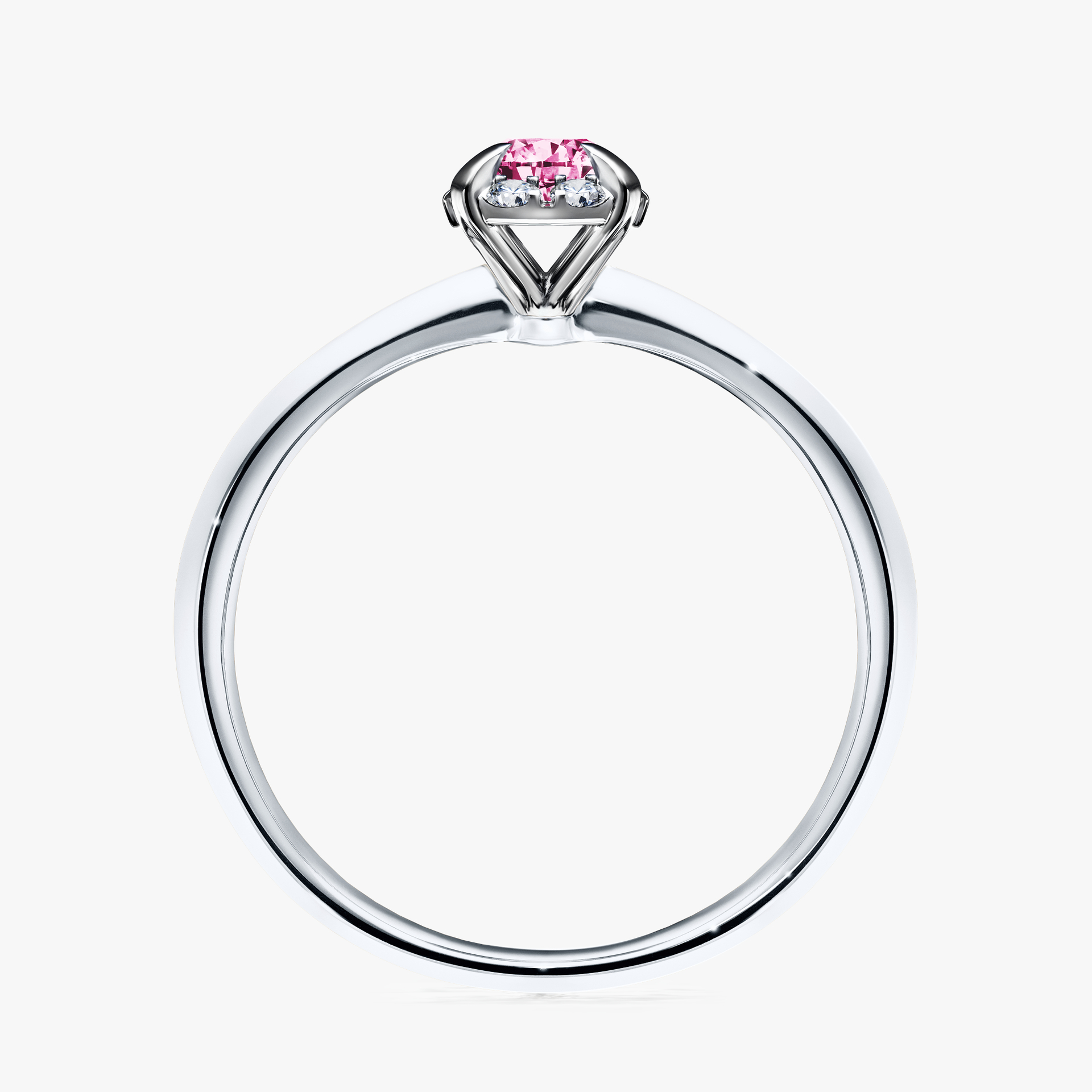 Pierścionek zaręczynowy My Beauty z białego złota z różowym diamentem 0,33ct