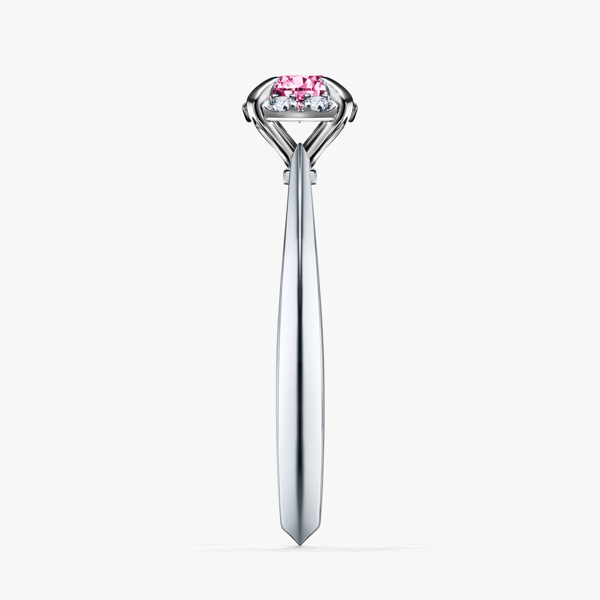 Pierścionek zaręczynowy My Beauty z białego złota z różowym diamentem 0,33ct