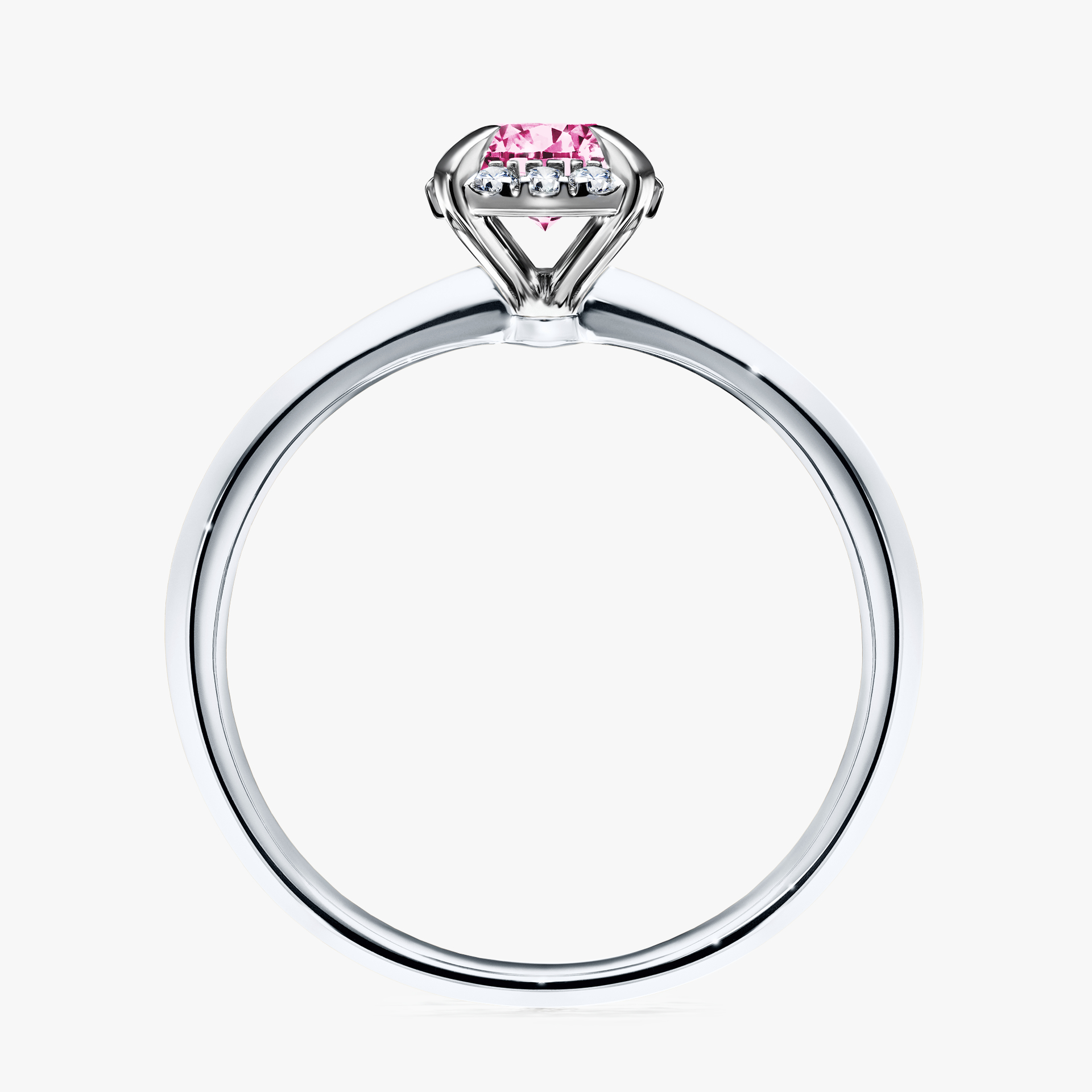 Pierścionek zaręczynowy My Beauty z białego złota z różowym diamentem 0,62ct