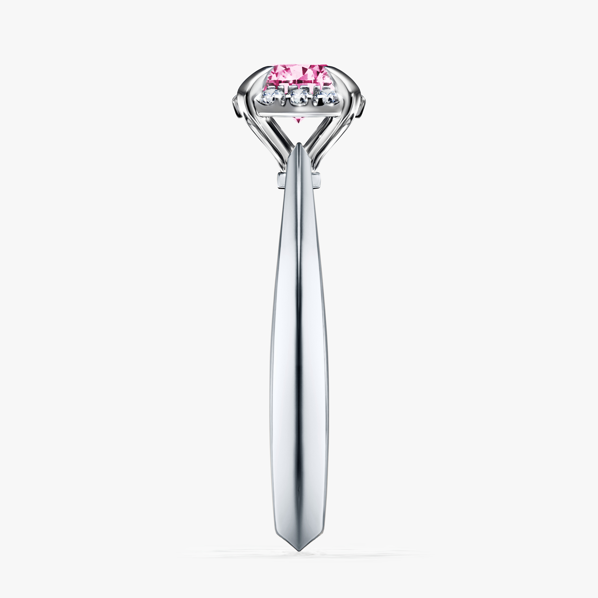 Pierścionek zaręczynowy My Beauty z białego złota z różowym diamentem 0,62ct