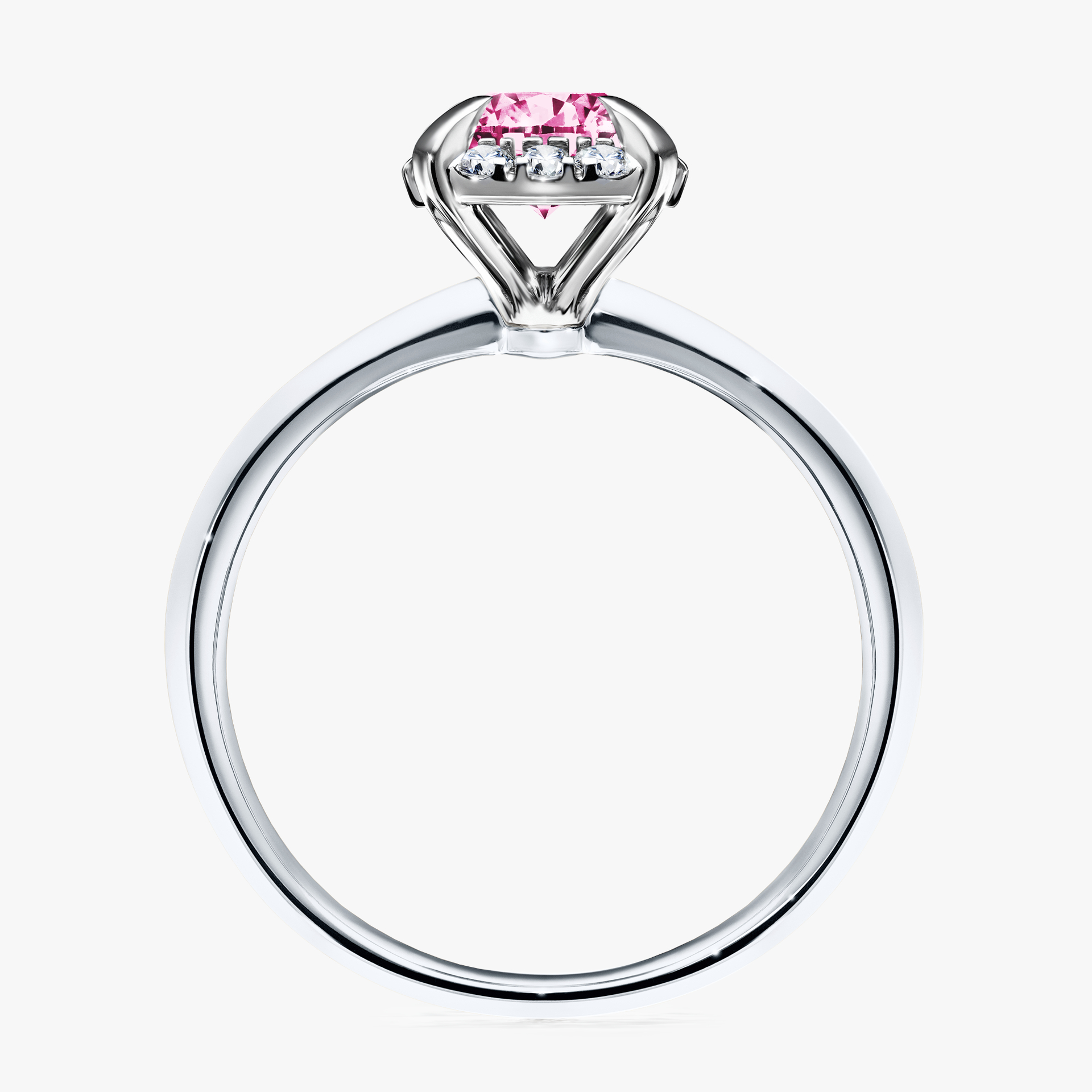 Pierścionek zaręczynowy My Beauty z białego złota z różowym diamentem 0,98ct
