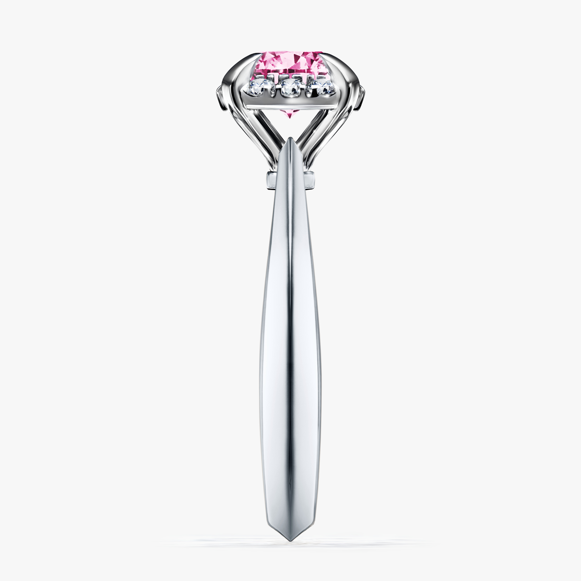 Pierścionek zaręczynowy My Beauty z białego złota z różowym diamentem 0,98ct