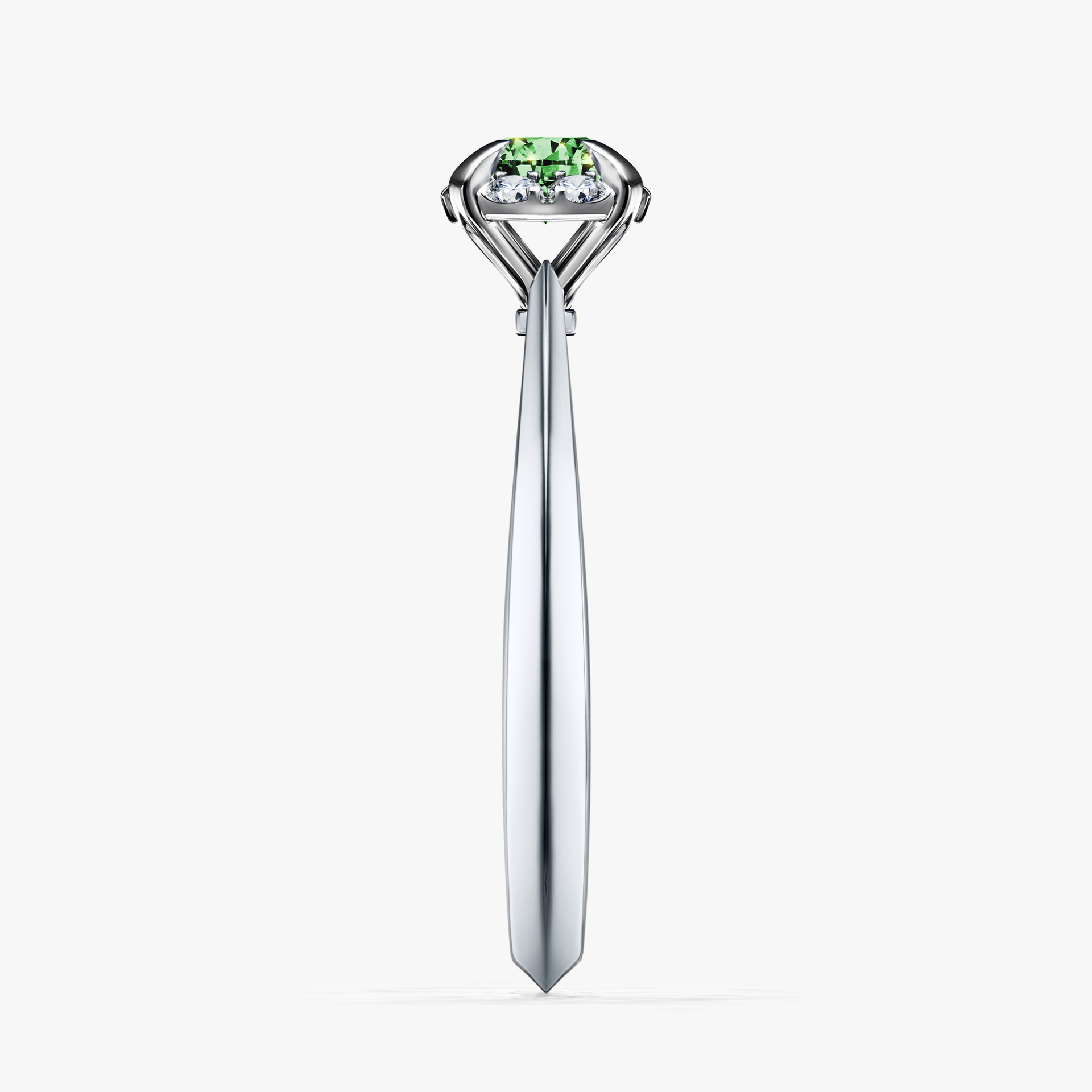 Pierścionek zaręczynowy My Beauty z białego złota z ciemnym zielonym diamentem 0,33ct