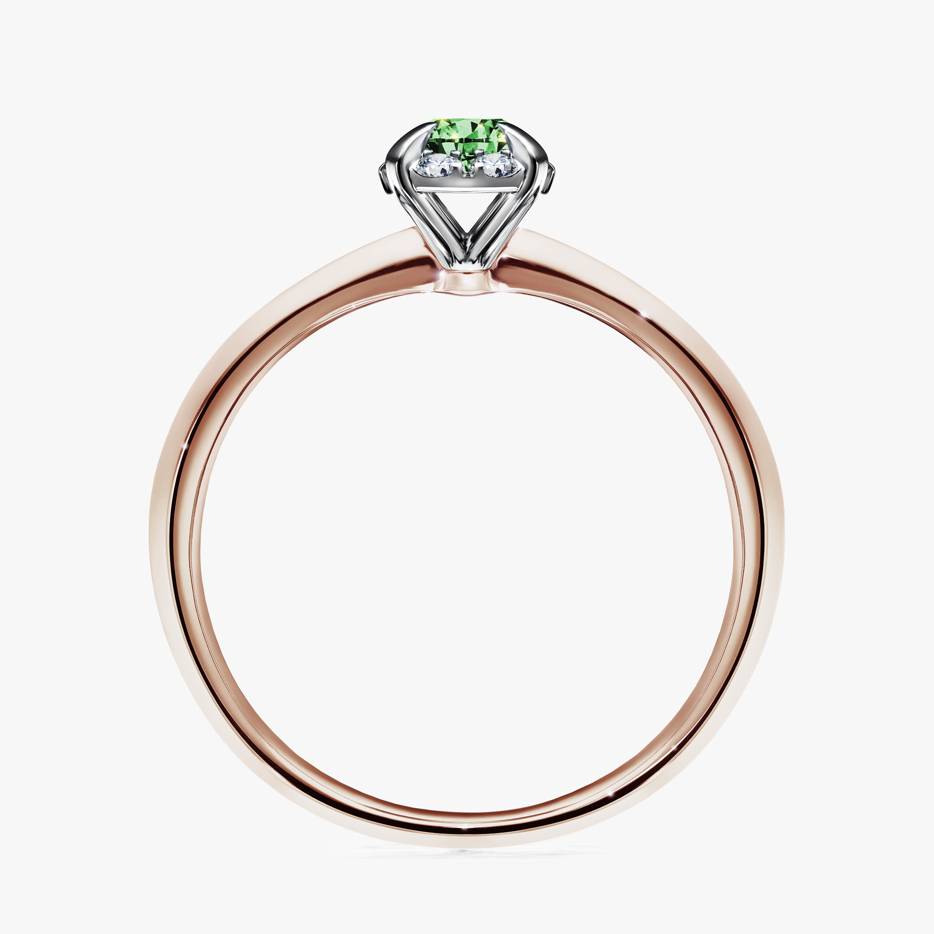 Pierścionek zaręczynowy My Beauty z różowego złota z ciemnym zielonym diamentem 0,33ct